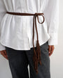 Topshop fringe cord suedette belt in chocolate