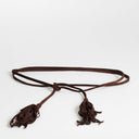 Topshop fringe cord suedette belt in chocolate