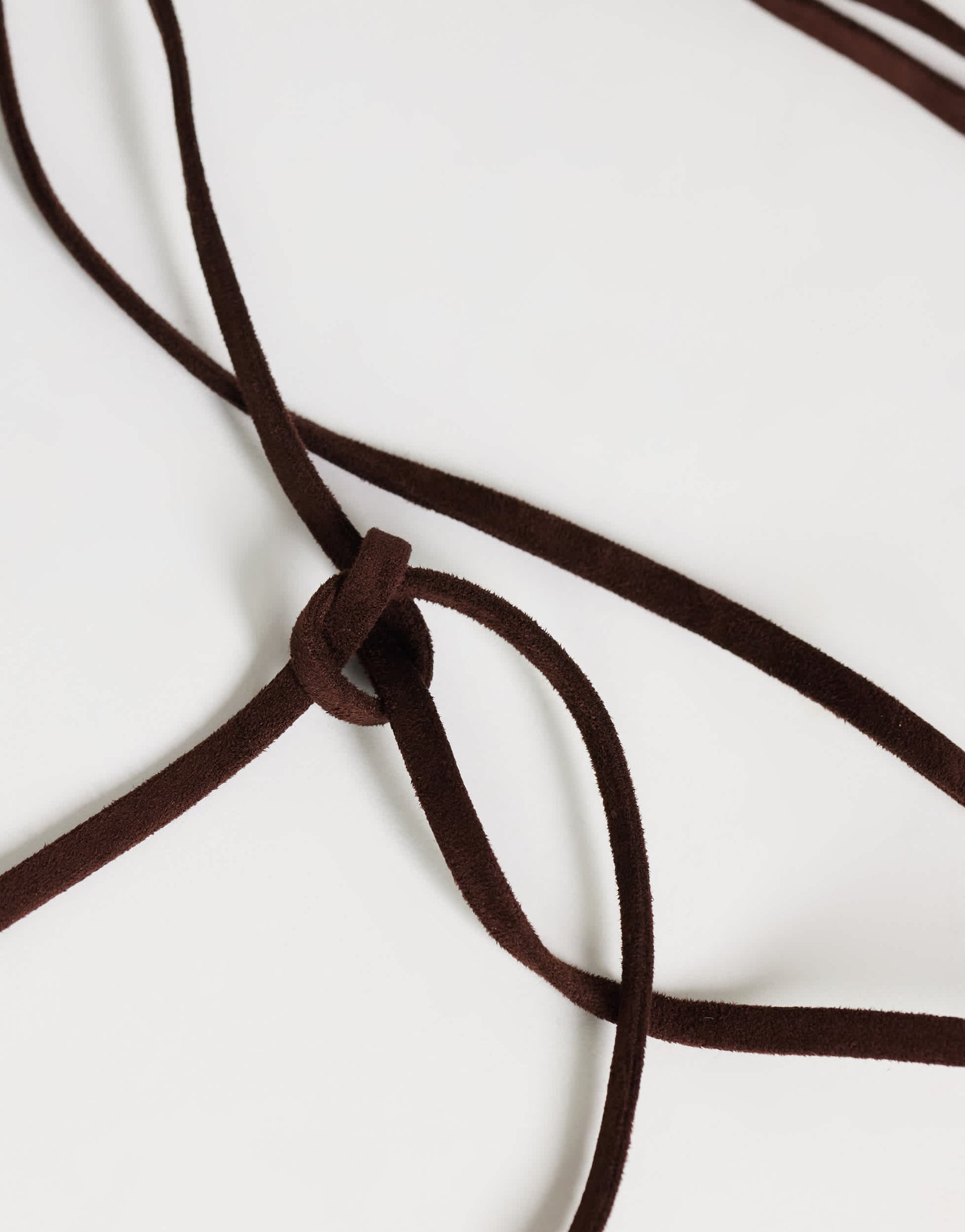 Topshop fringe cord suedette belt in chocolate
