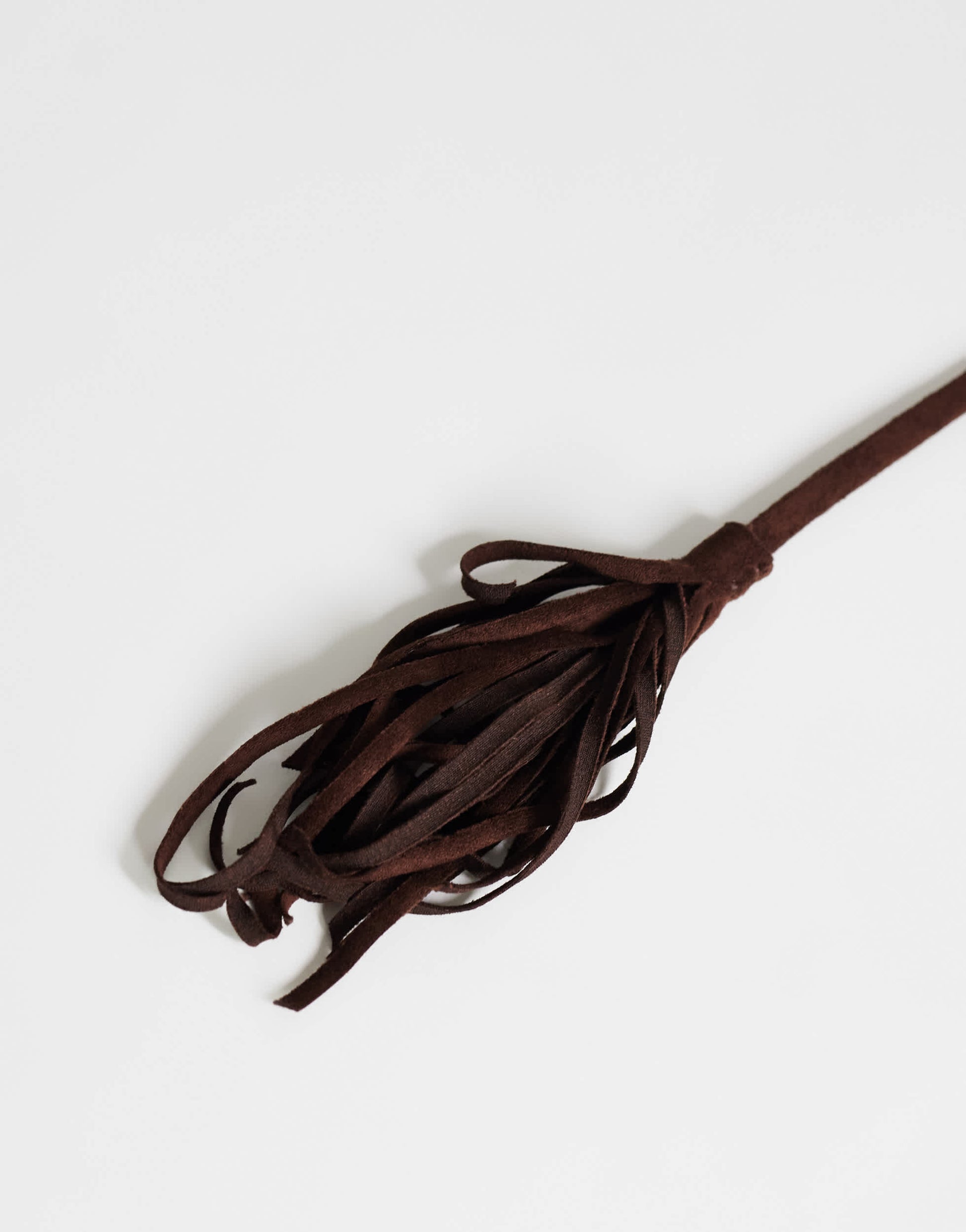 Topshop fringe cord suedette belt in chocolate