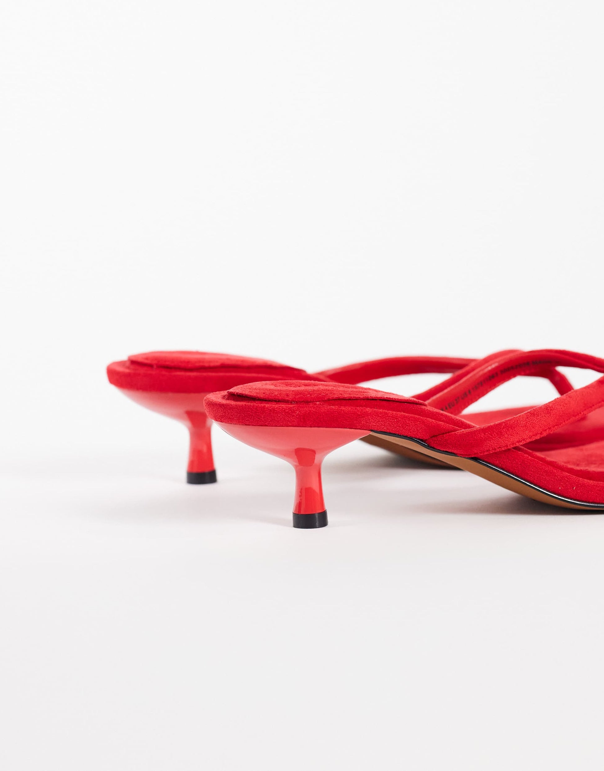 Topshop Axel toe thong mid heel sandal in red
