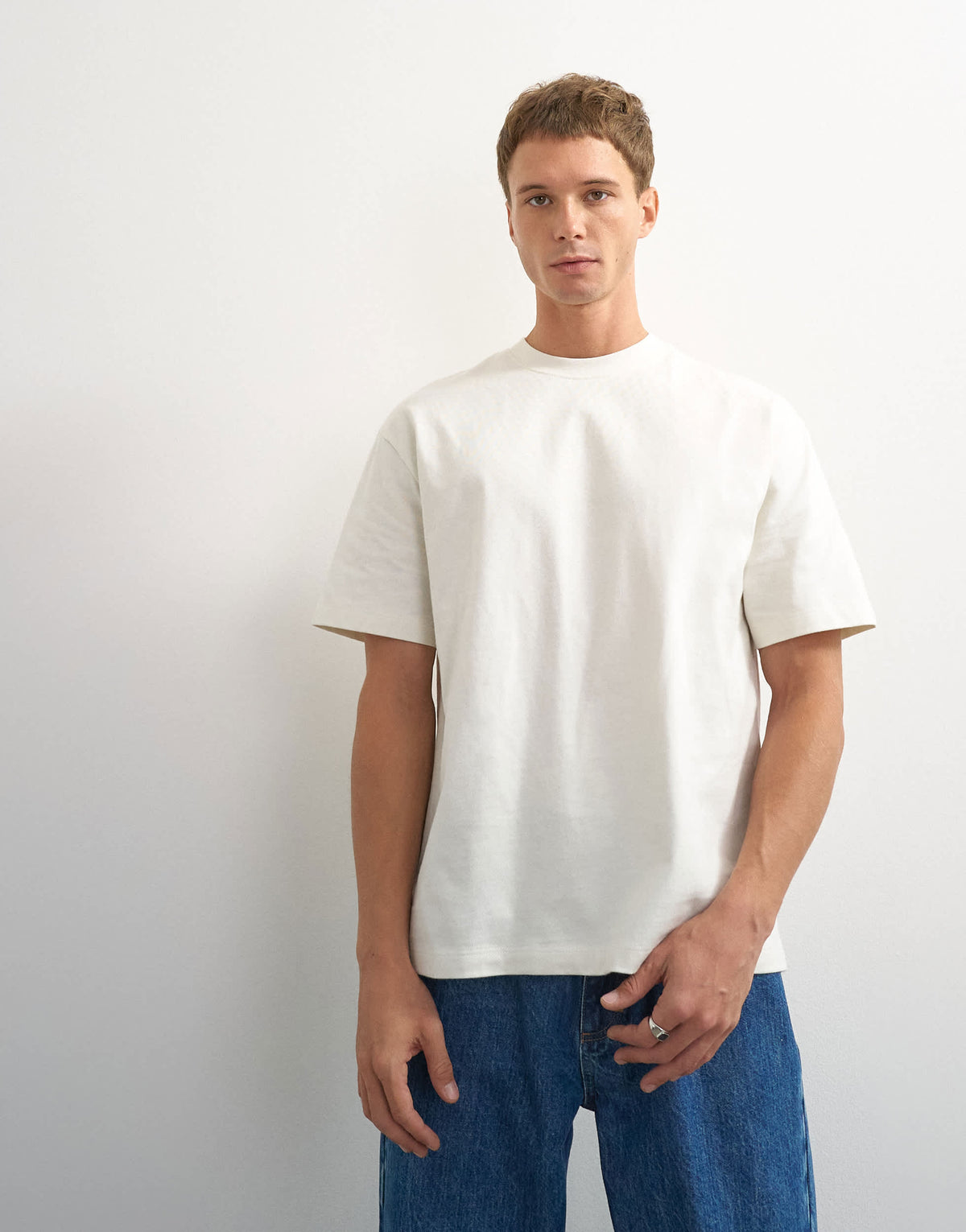 Topman 3 pack relaxed fit t-shirt in ecru, navy and stone