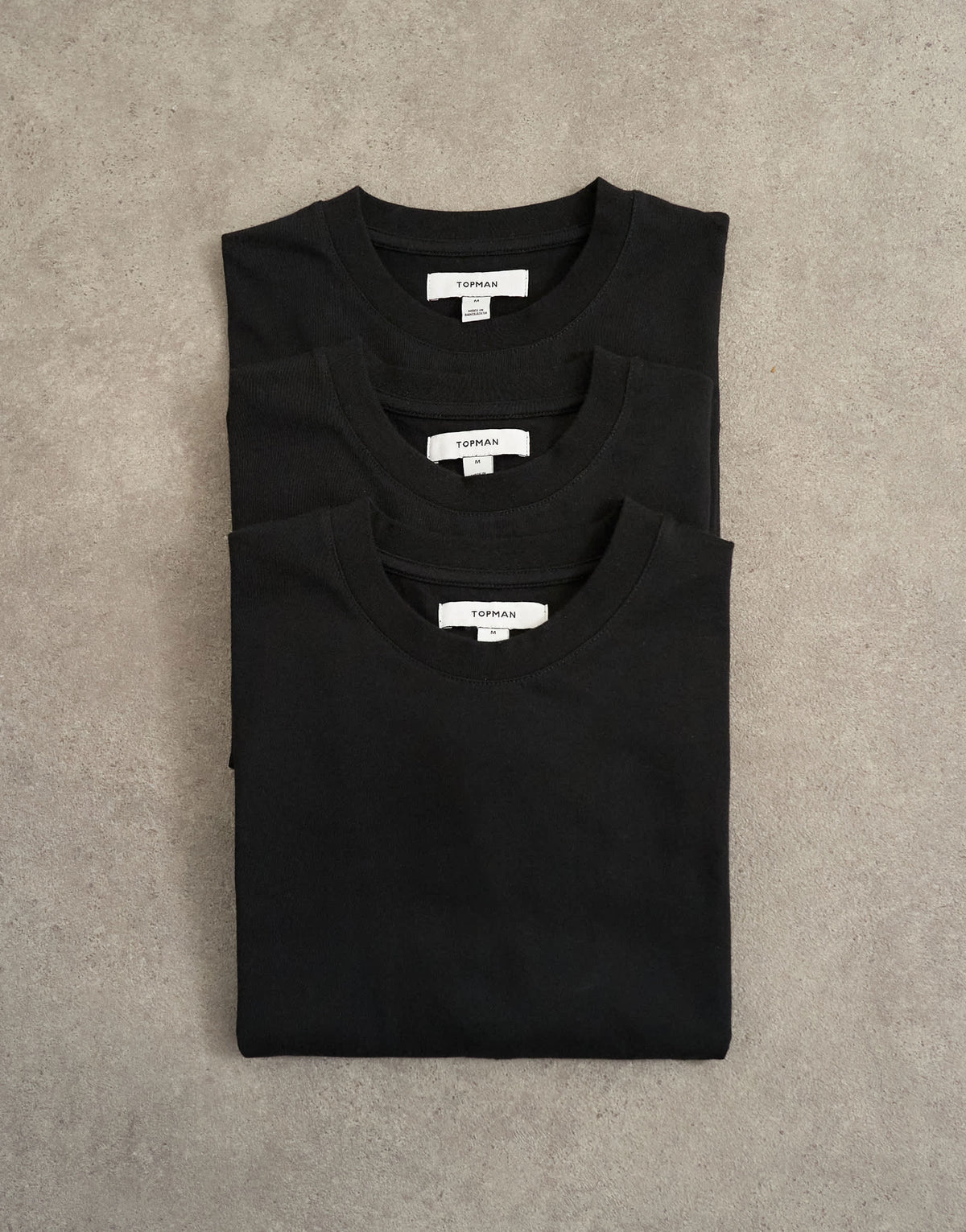 Topman 3 pack classic fit t-shirt in black