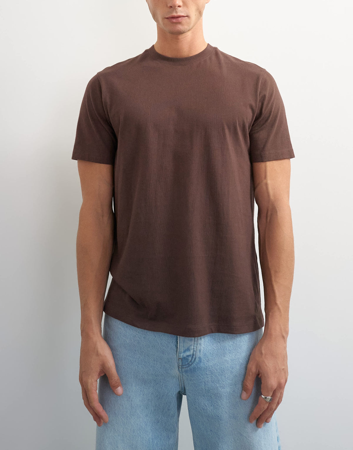 Topman classic fit t-shirt in brown