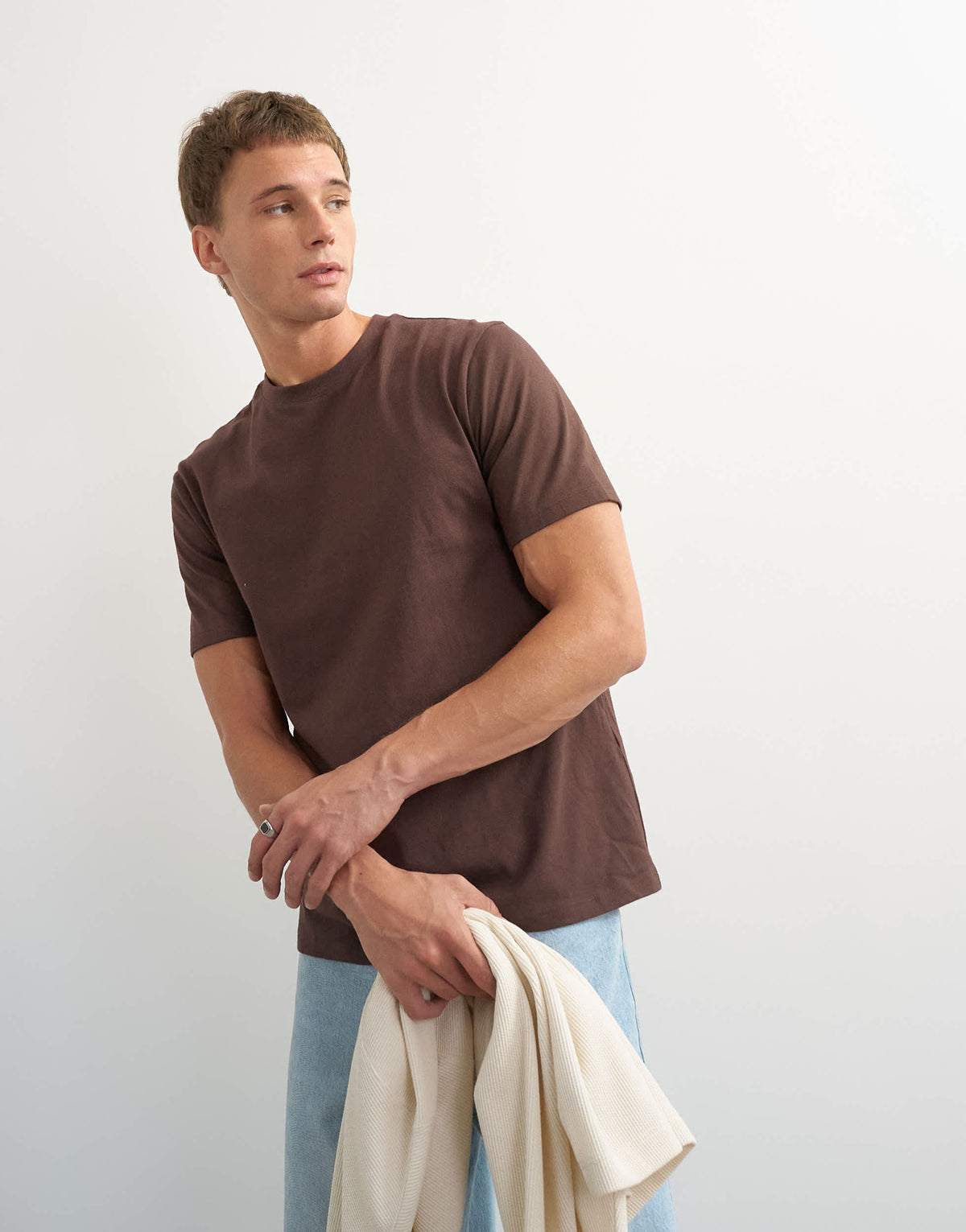 Topman classic fit t-shirt in brown