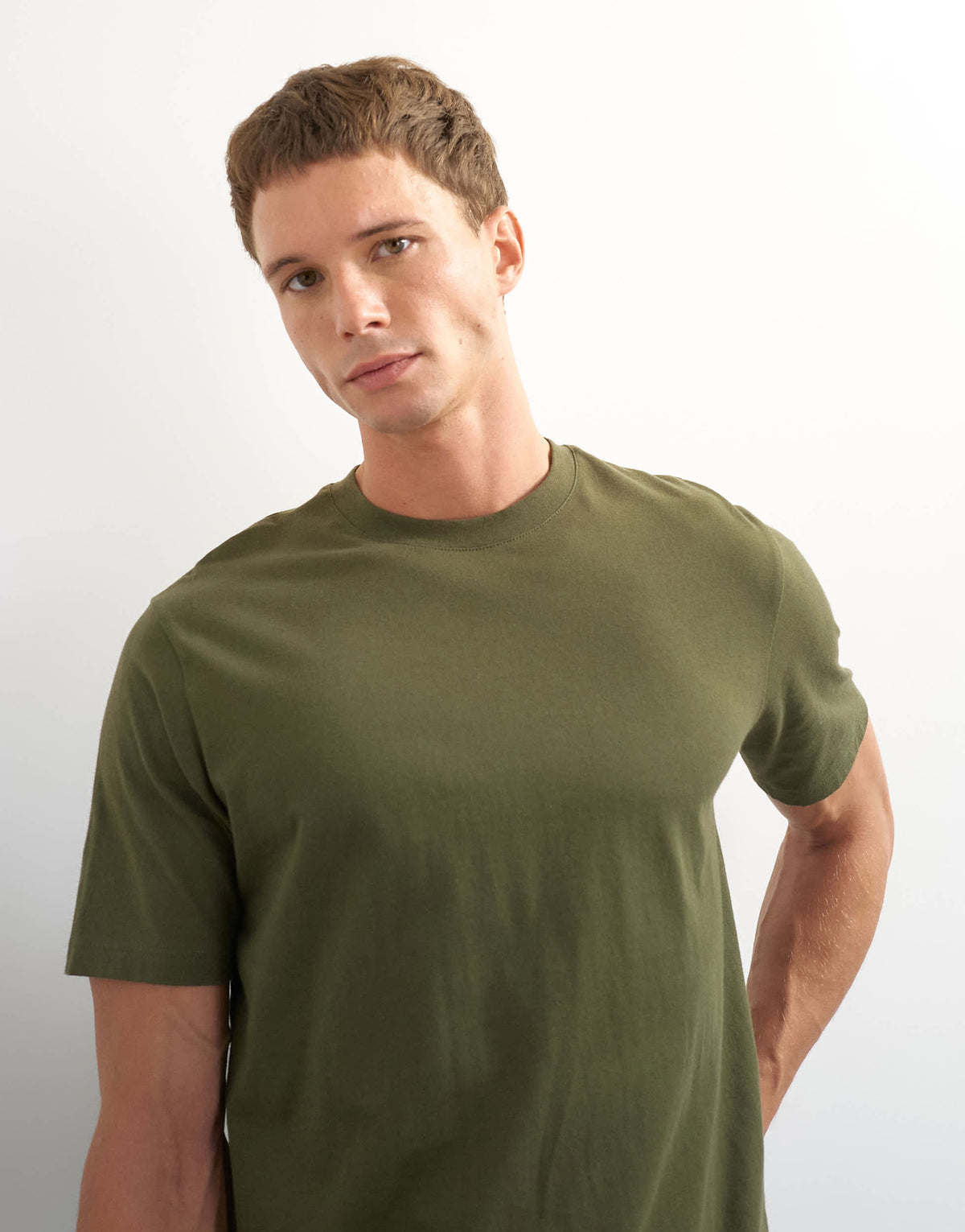 Topman classic fit t-shirt in khaki