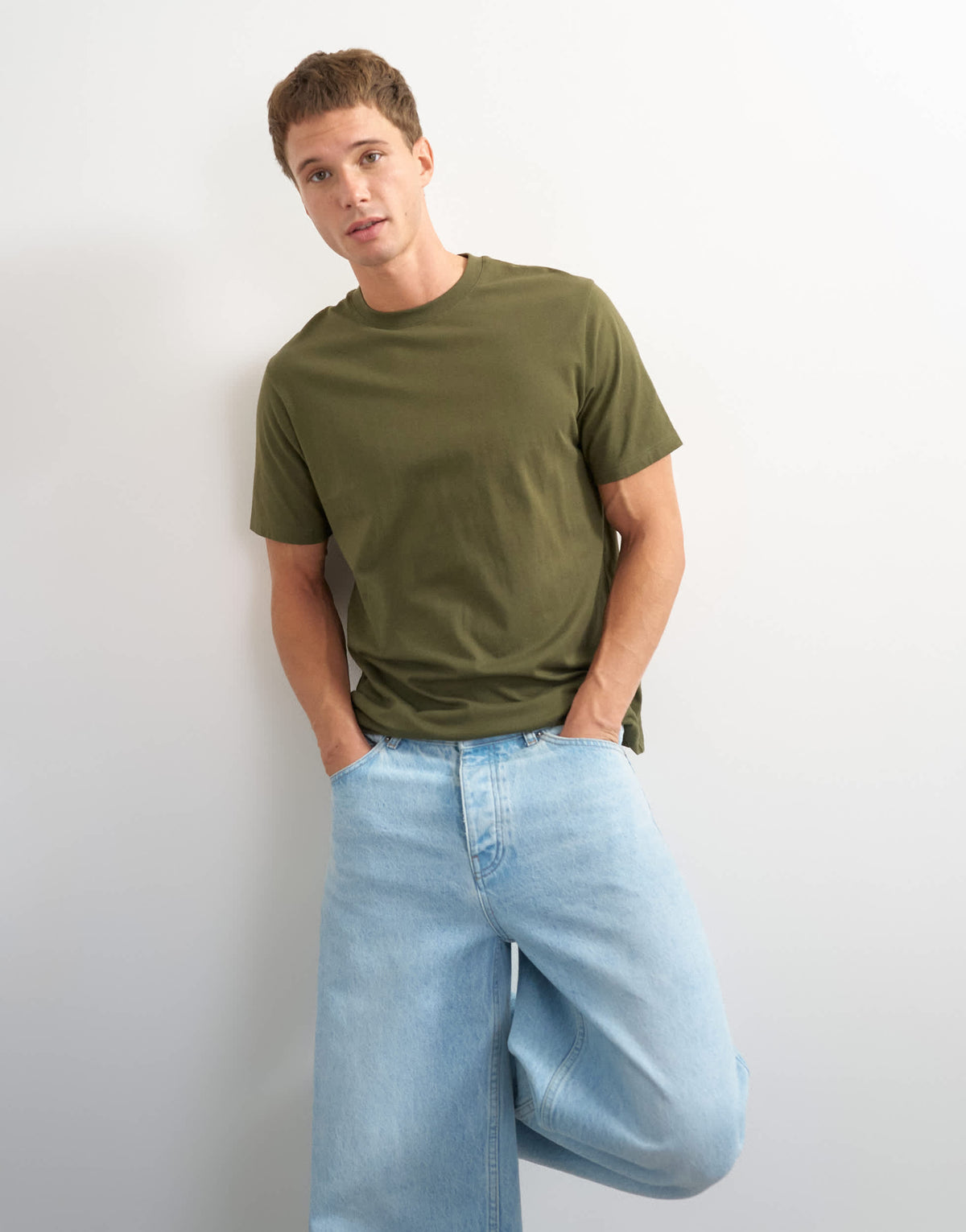 Topman classic fit t-shirt in khaki