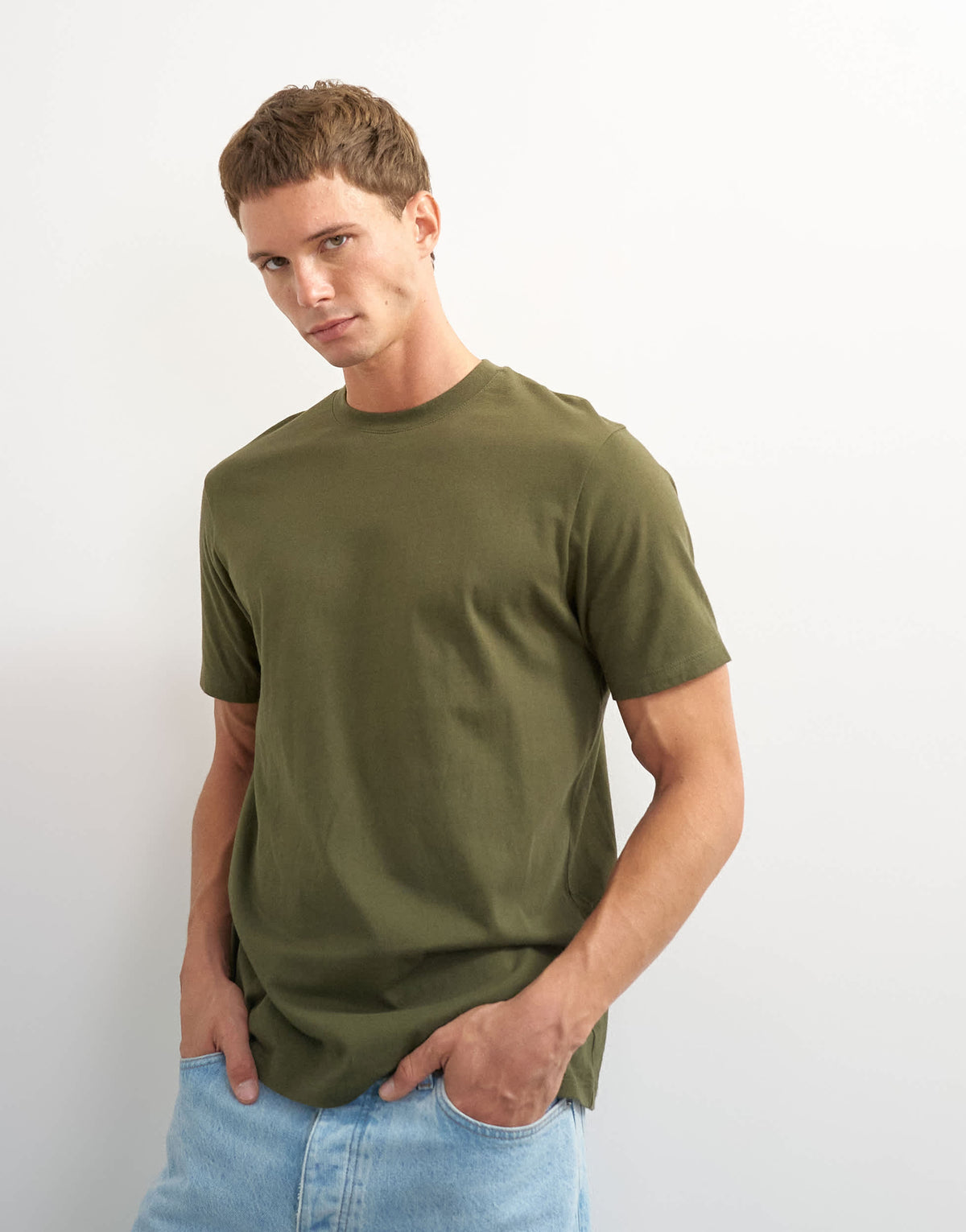 Topman classic fit t-shirt in khaki