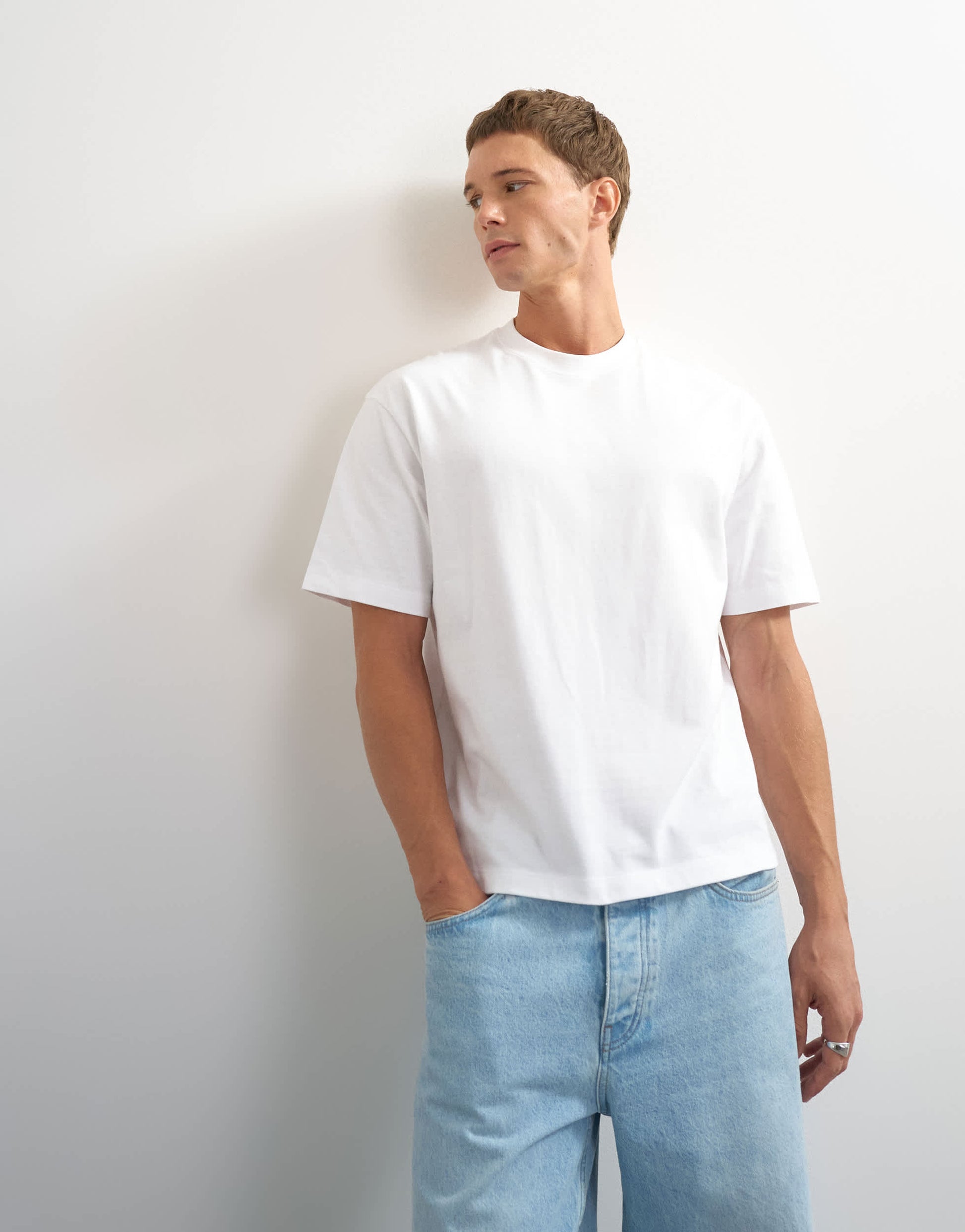 Topman relaxed fit crop t-shirt in white