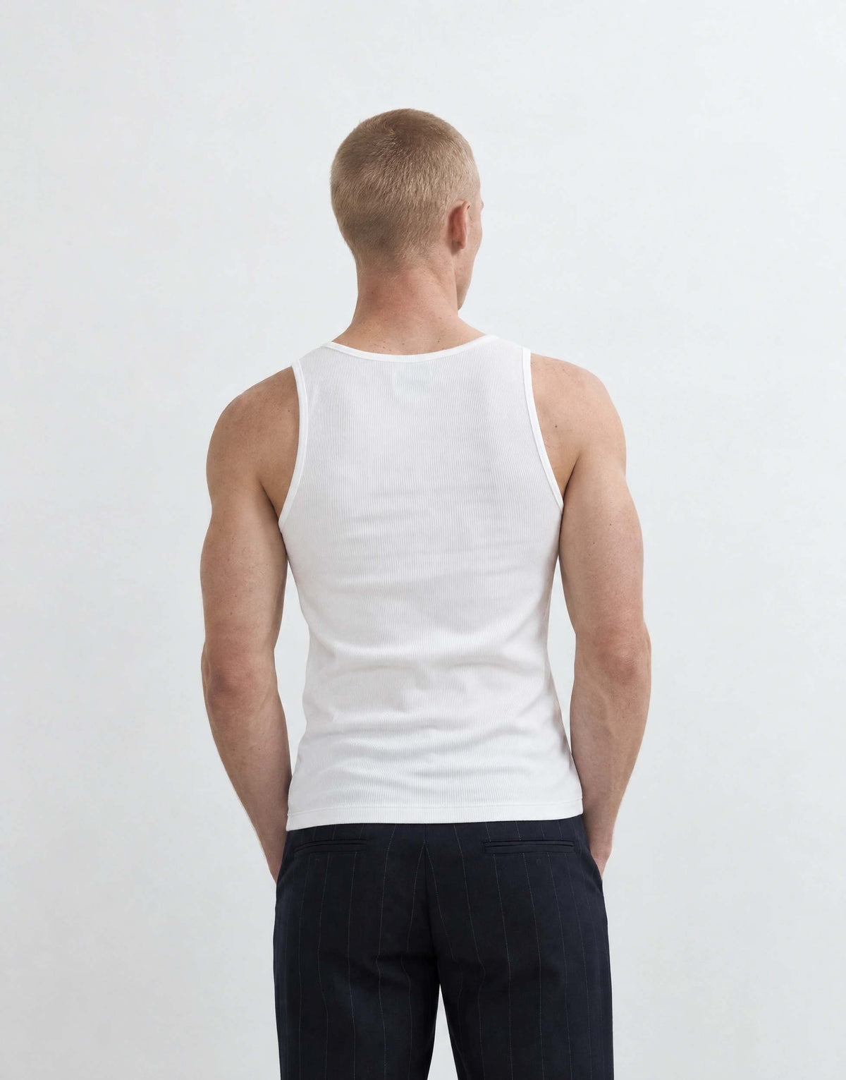 Topman rib vest in white