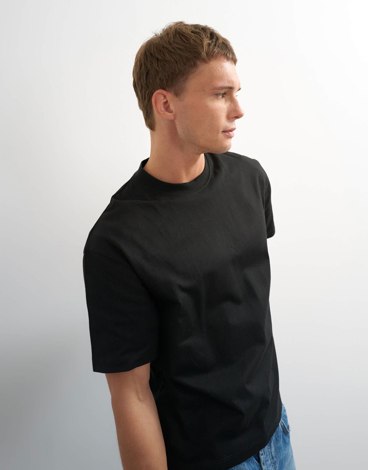 Topman relaxed fit crop t-shirt in black