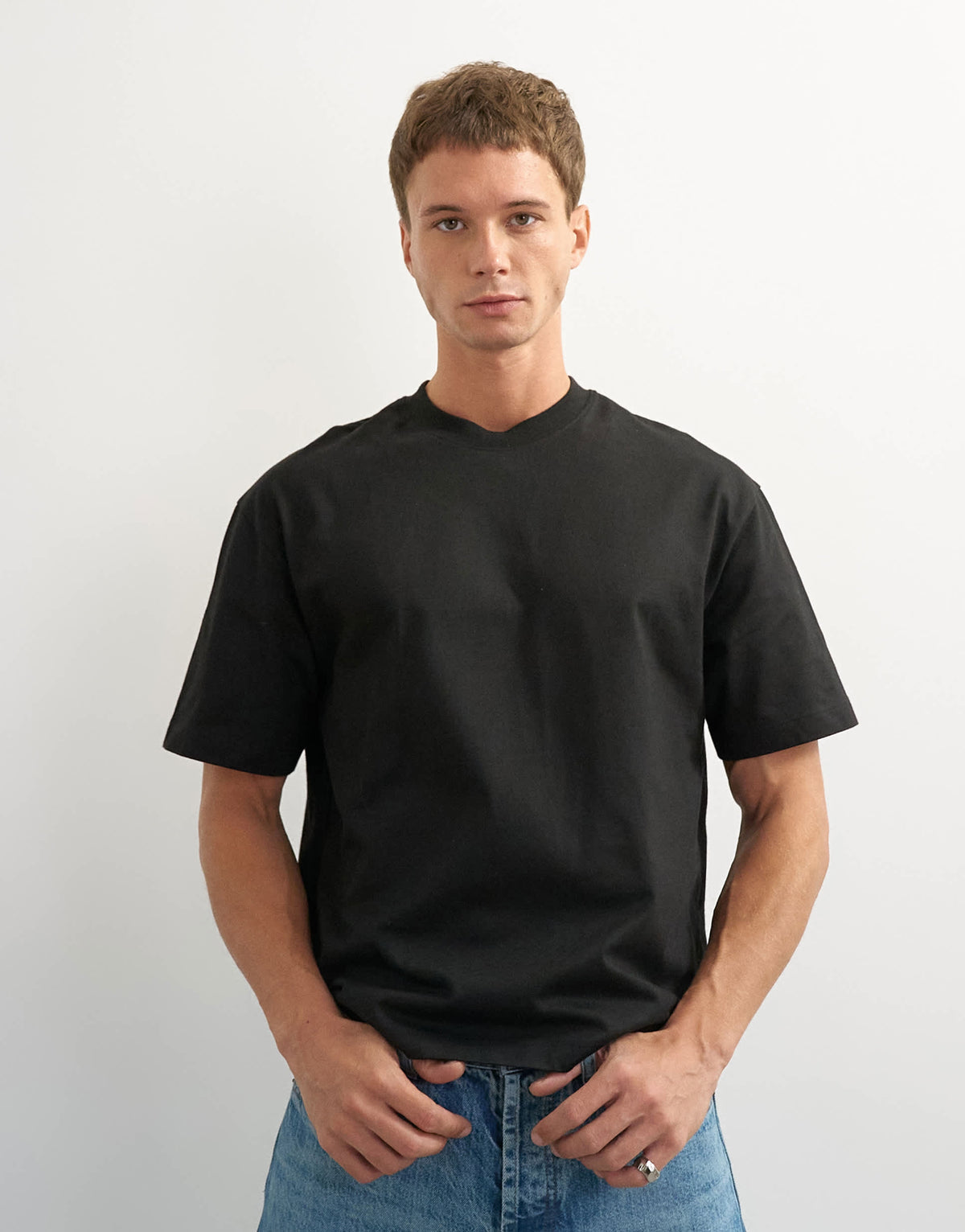 Topman relaxed fit crop t-shirt in black