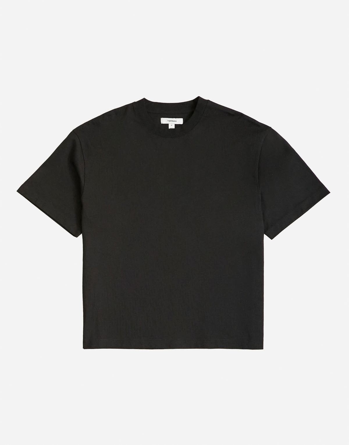Topman relaxed fit crop t-shirt in black