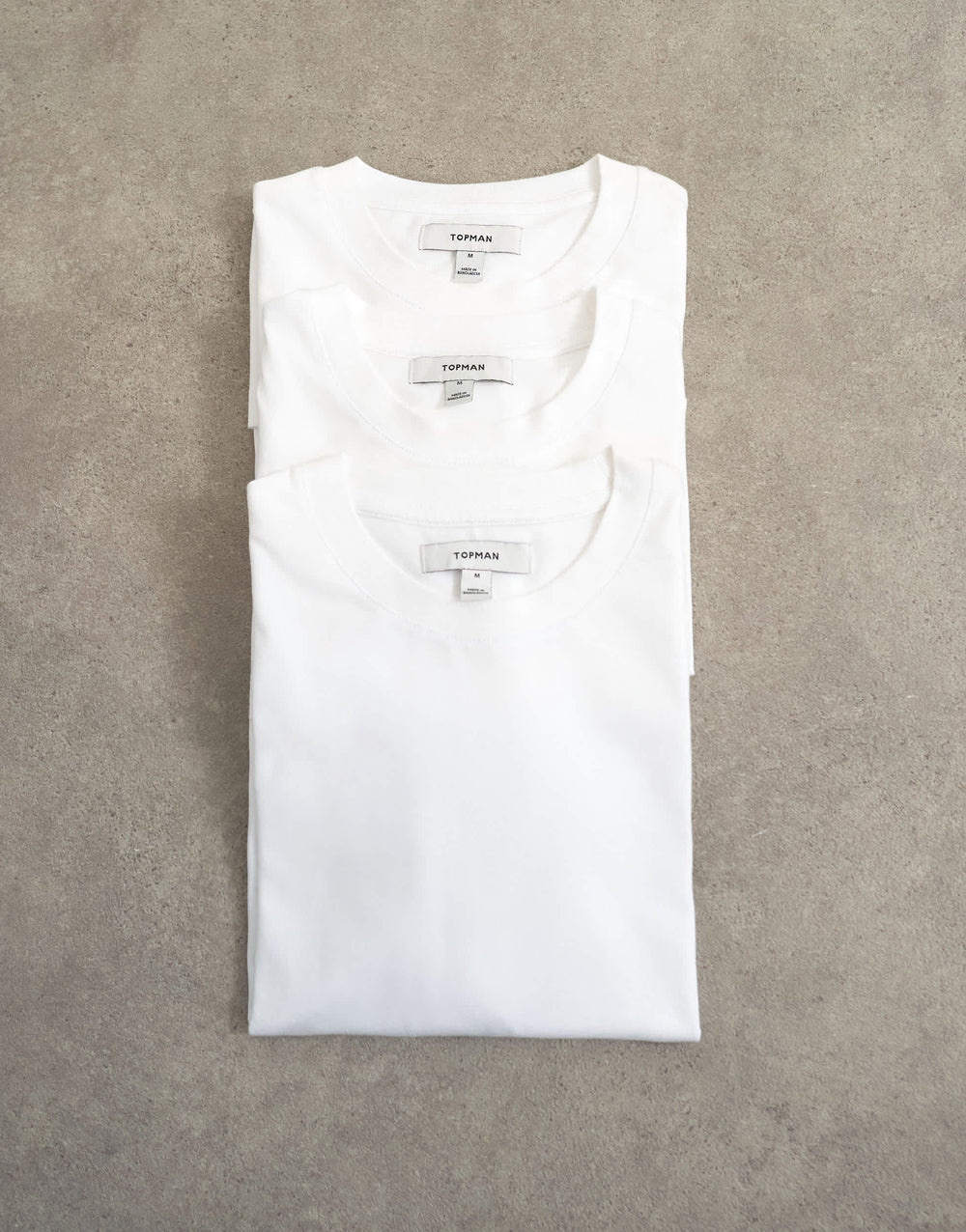Lot de 3 t-shirts Topman coupe classique, couleur blanche