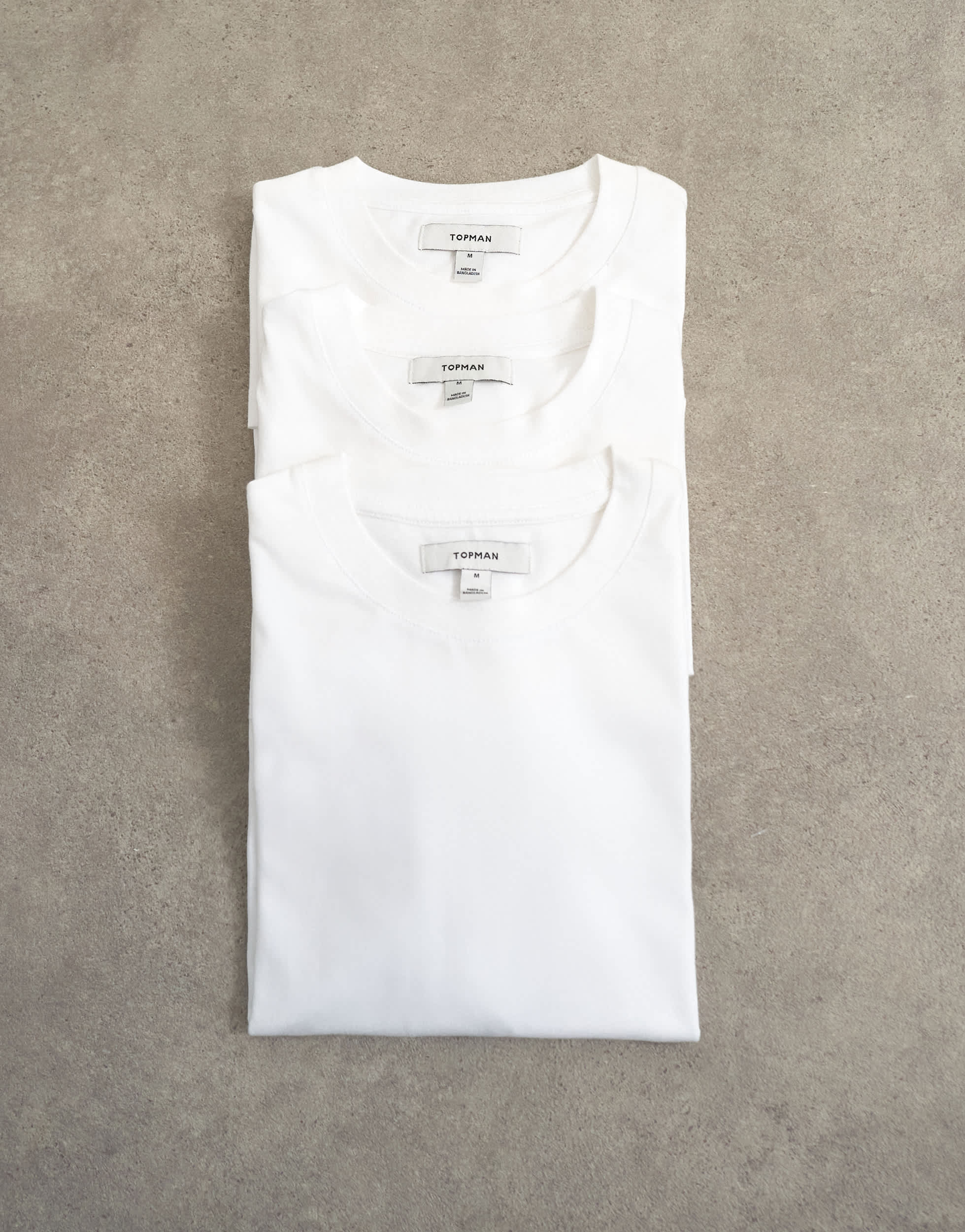 Topman 3 pack classic fit t-shirt in white