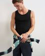 Topman rib vest in black