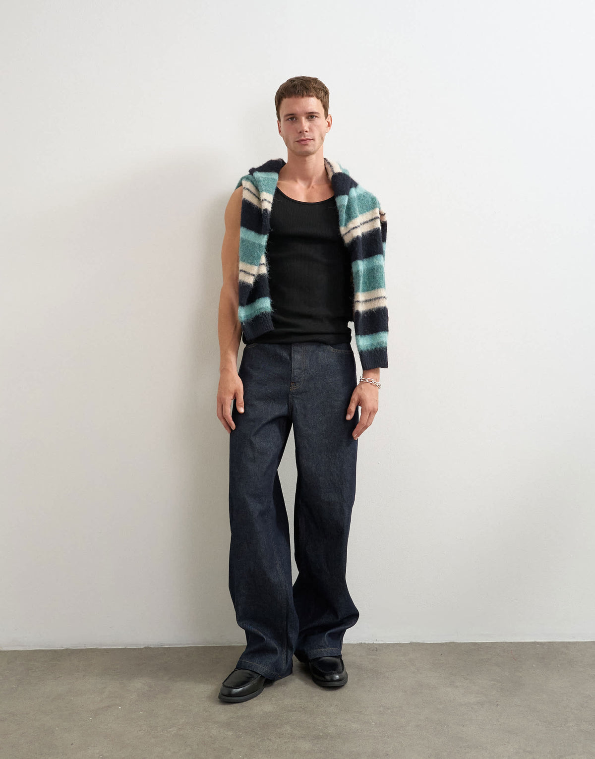 Topman rib vest in black