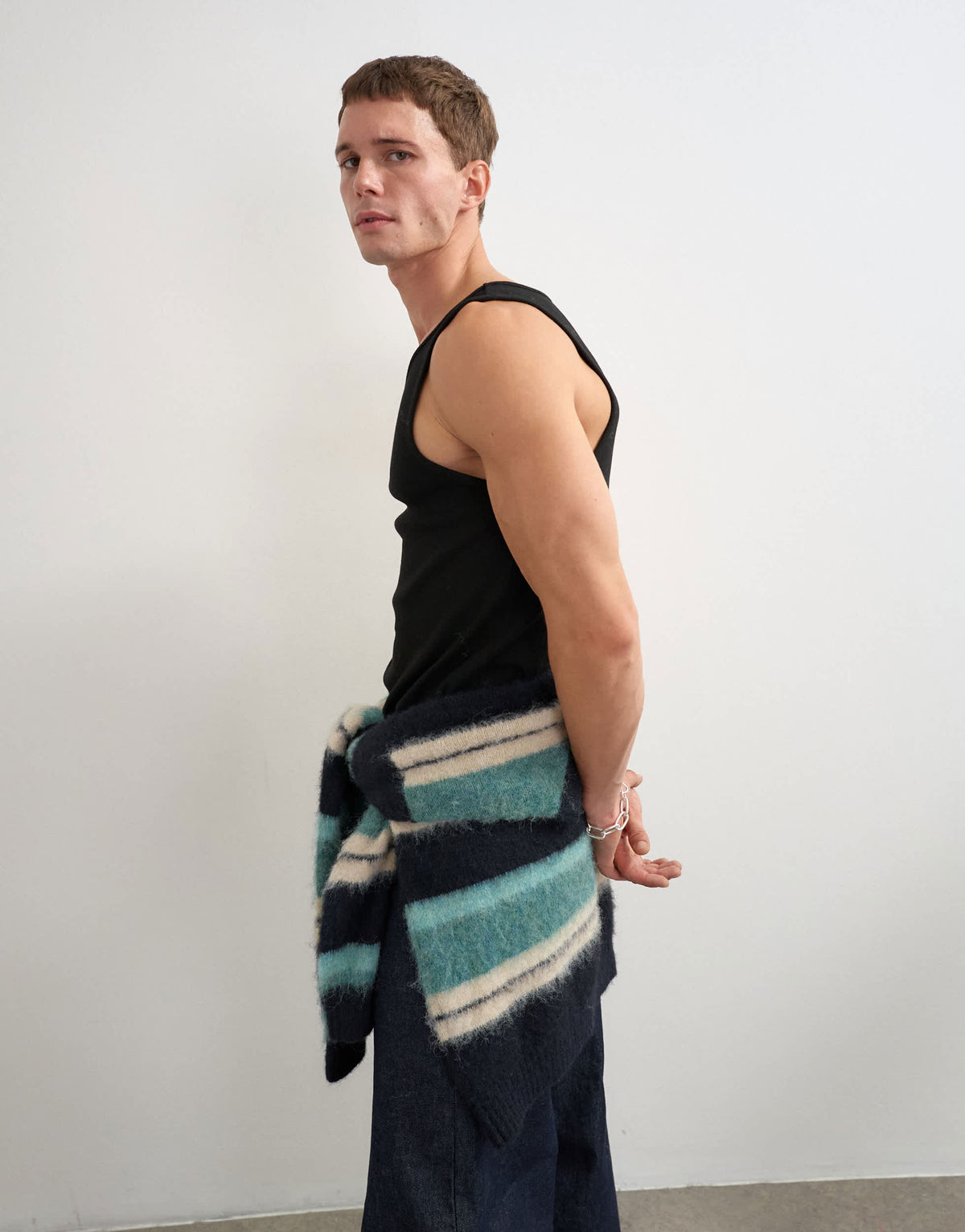Topman rib vest in black