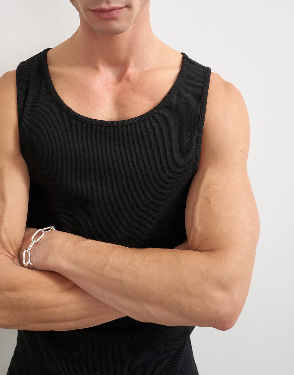 Topman rib vest in black