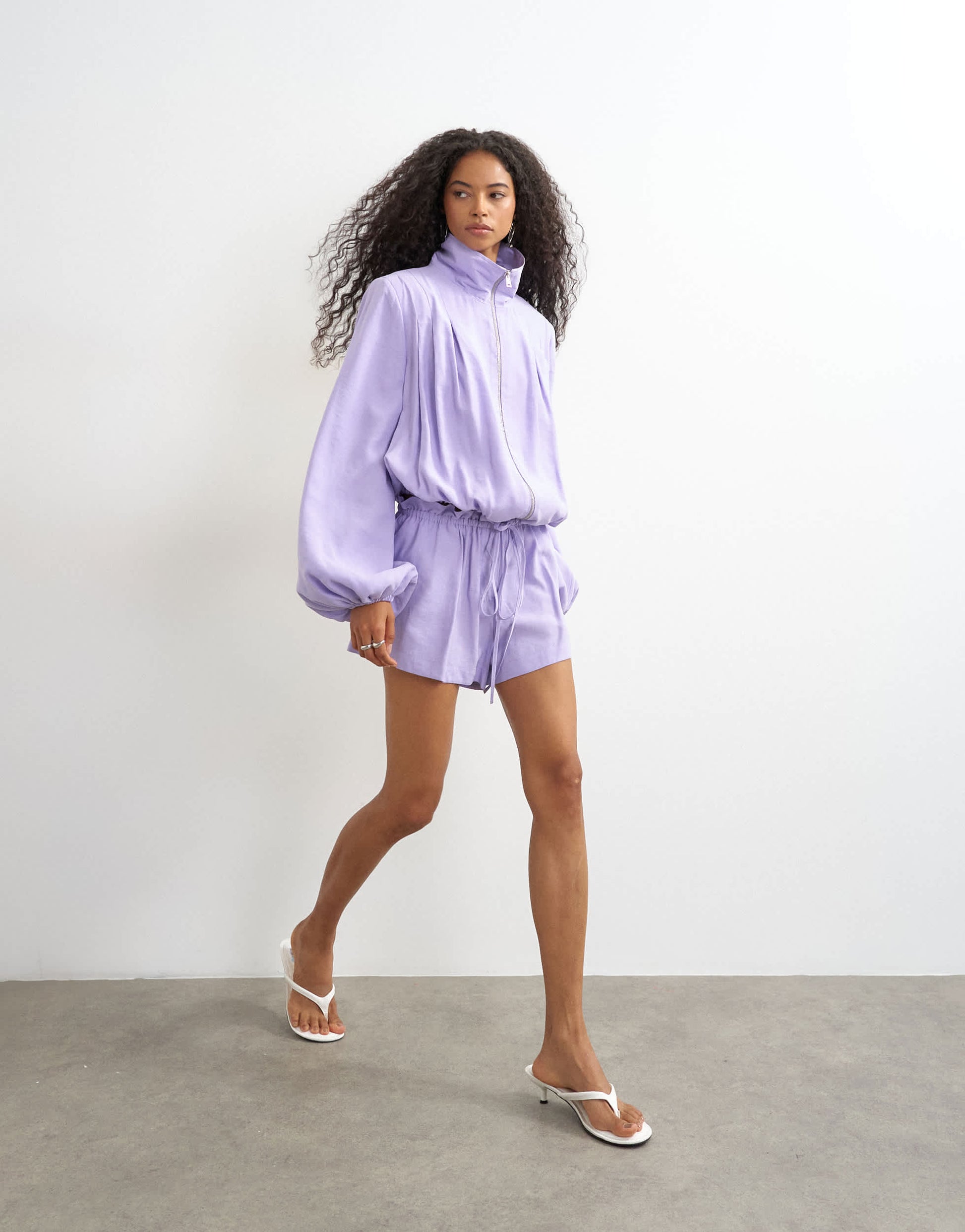 Topshop co ord modal mini short in lilac