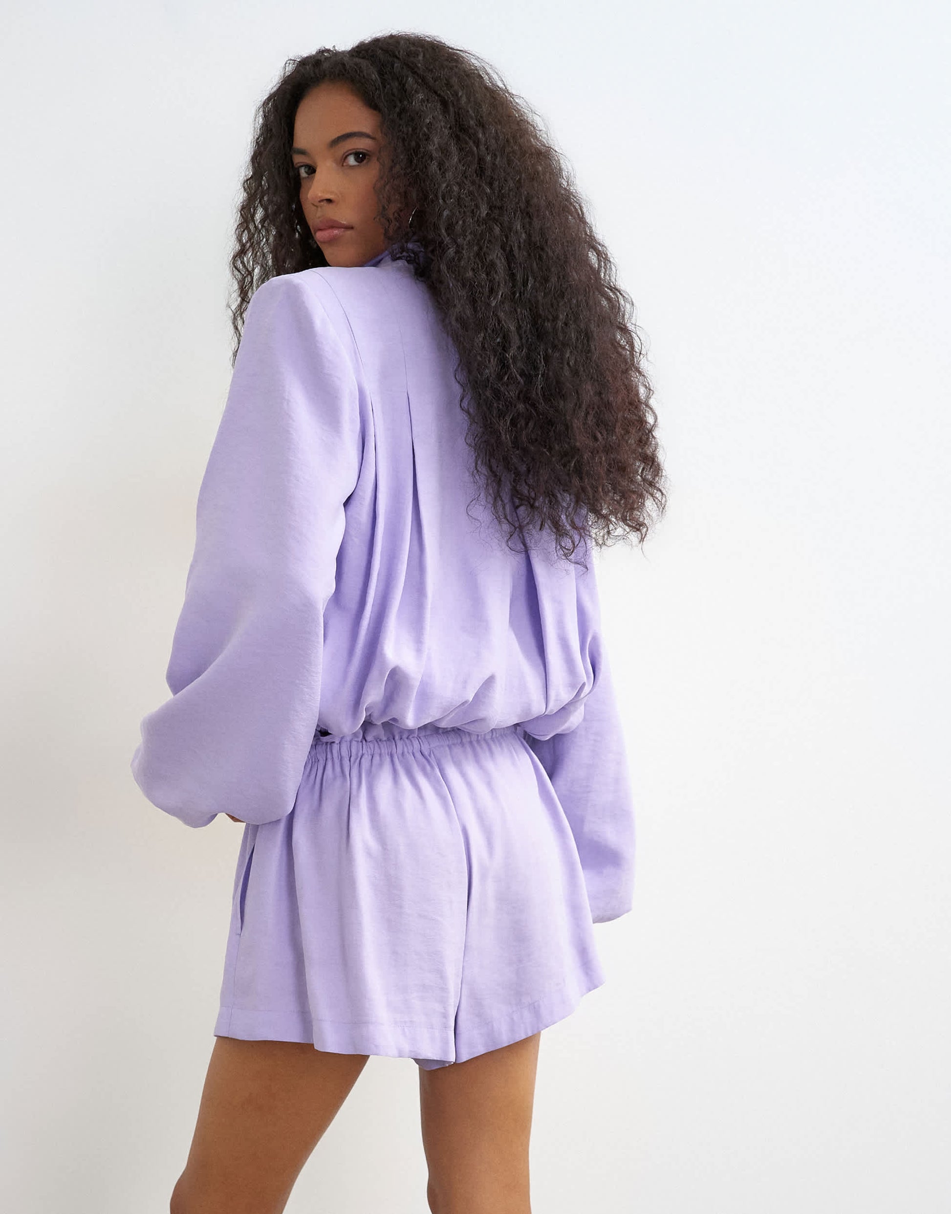 Topshop co ord modal mini short in lilac