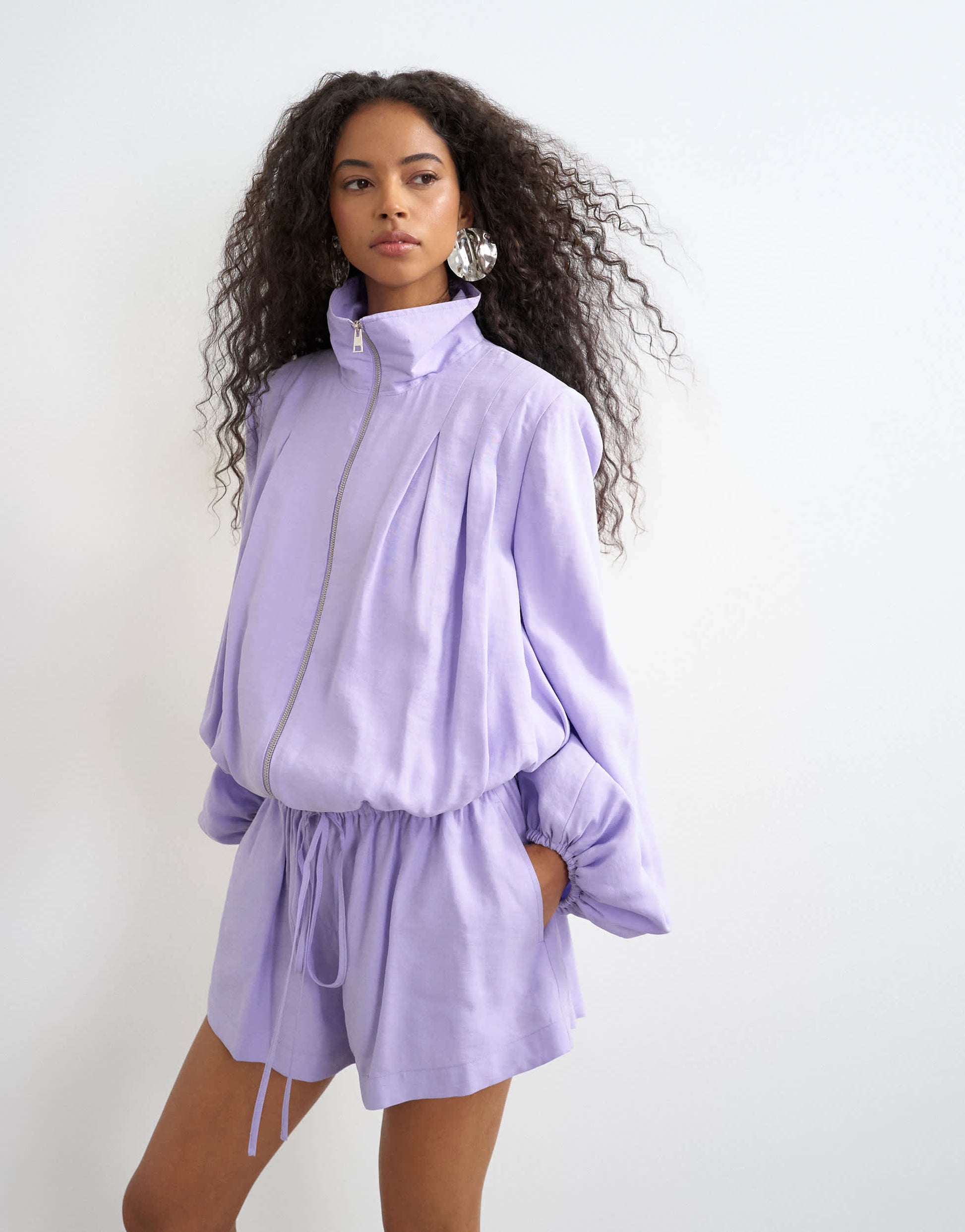 Topshop co ord modal mini short in lilac