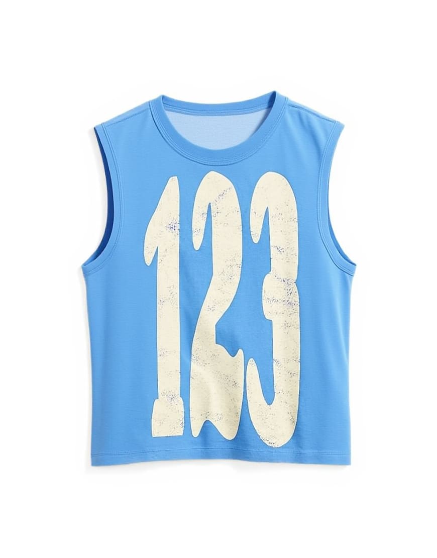 Topshop '123' sleeveless tank top in blue