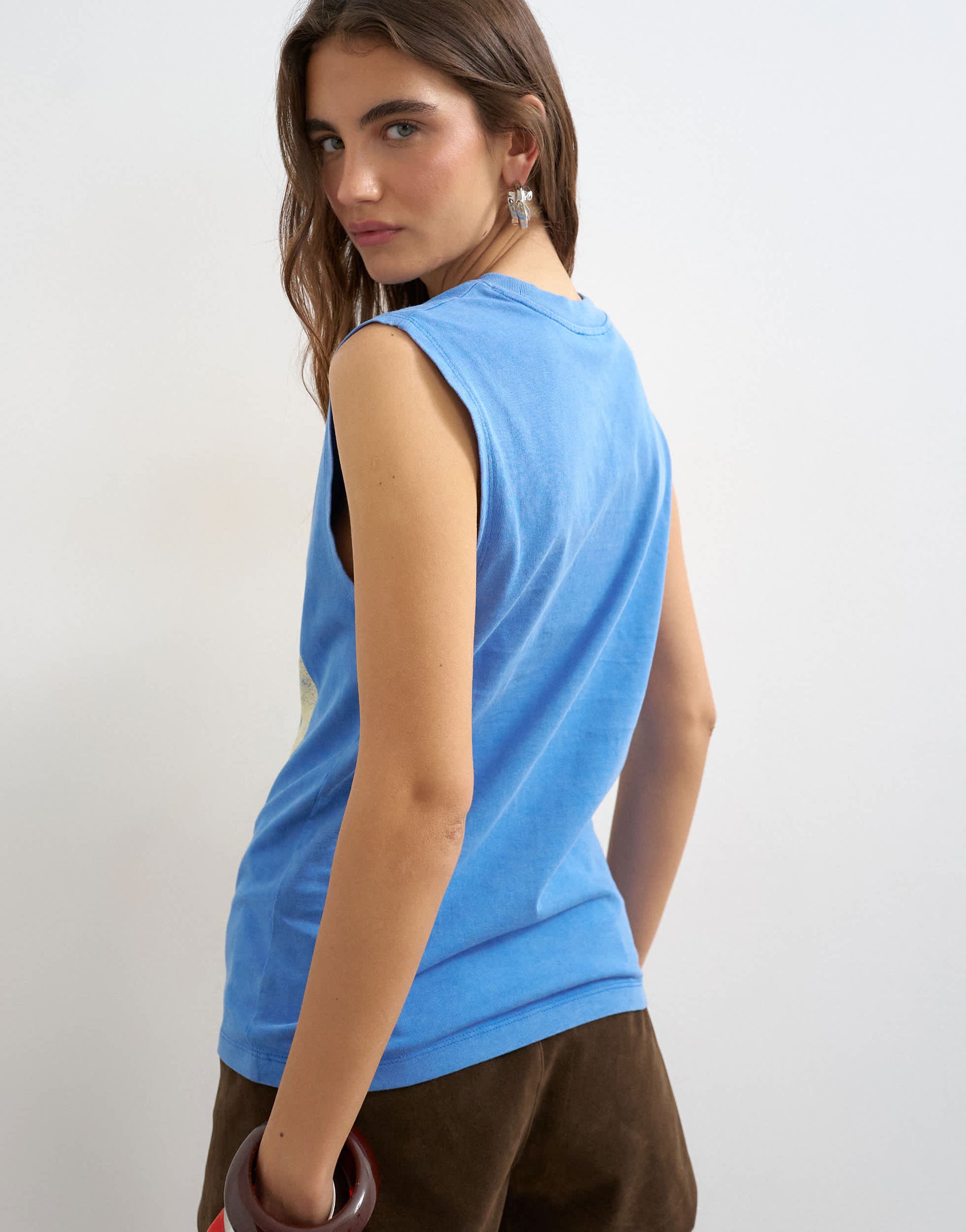 Topshop '123' sleeveless tank top in blue