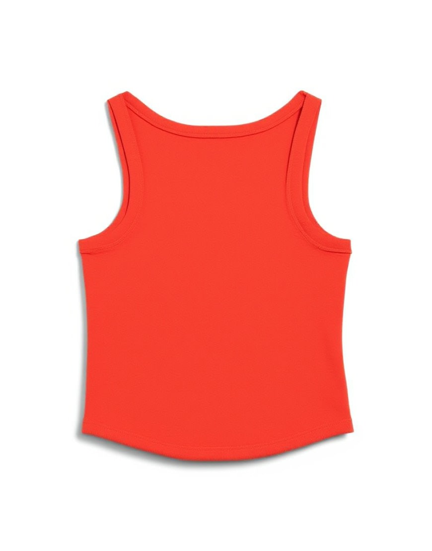 Topshop slash neck racer vest in red