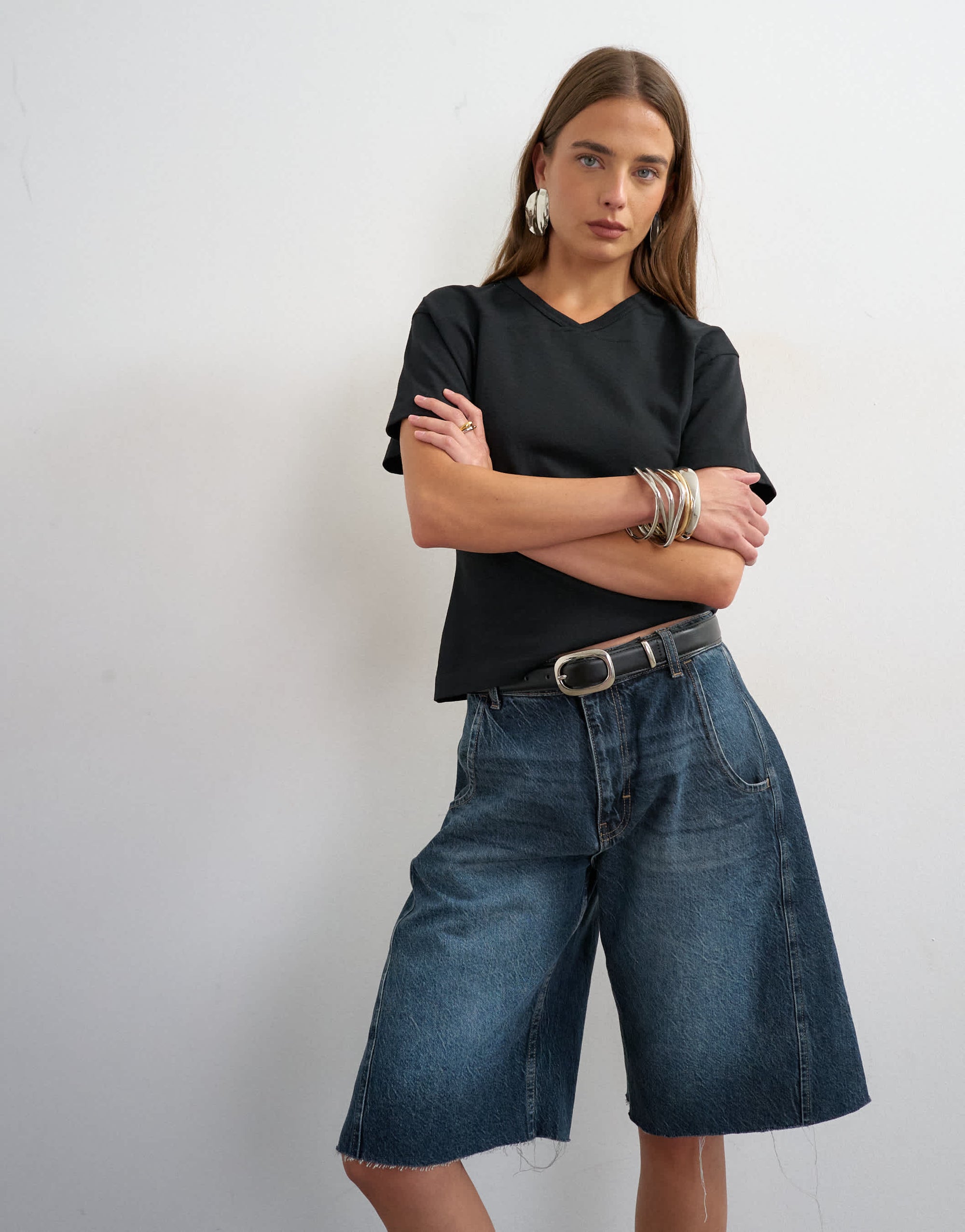 Topshop v-neck cinch in black