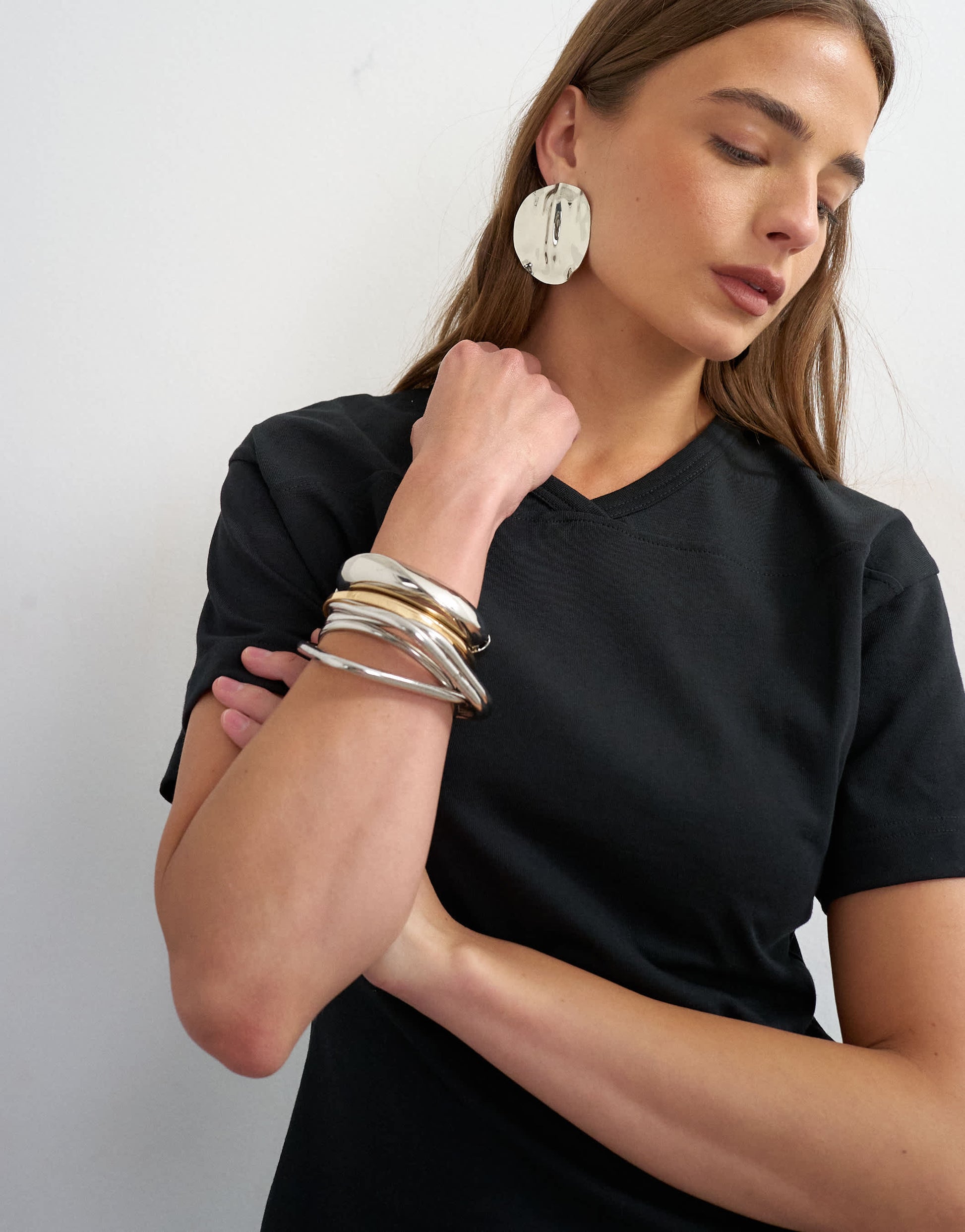 Topshop v-neck cinch in black