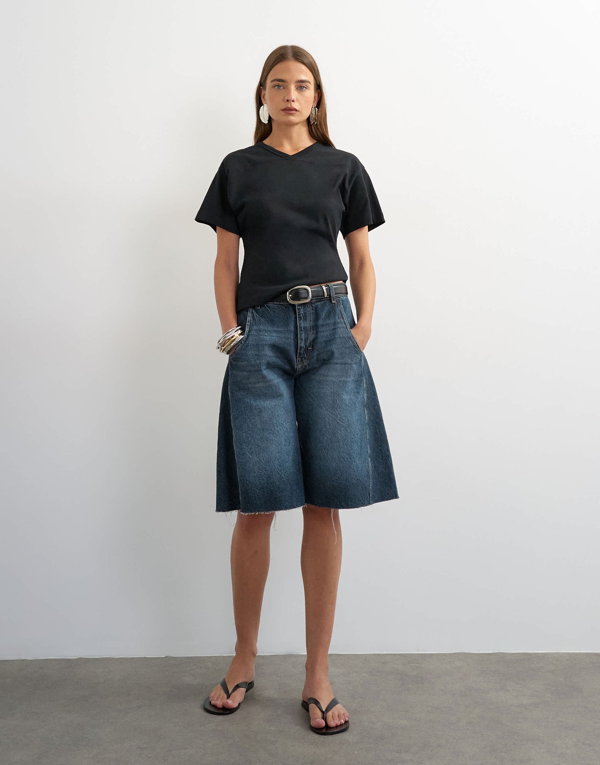 Topshop v-neck cinch in black