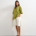 Topshop knot twist t-shirt in green