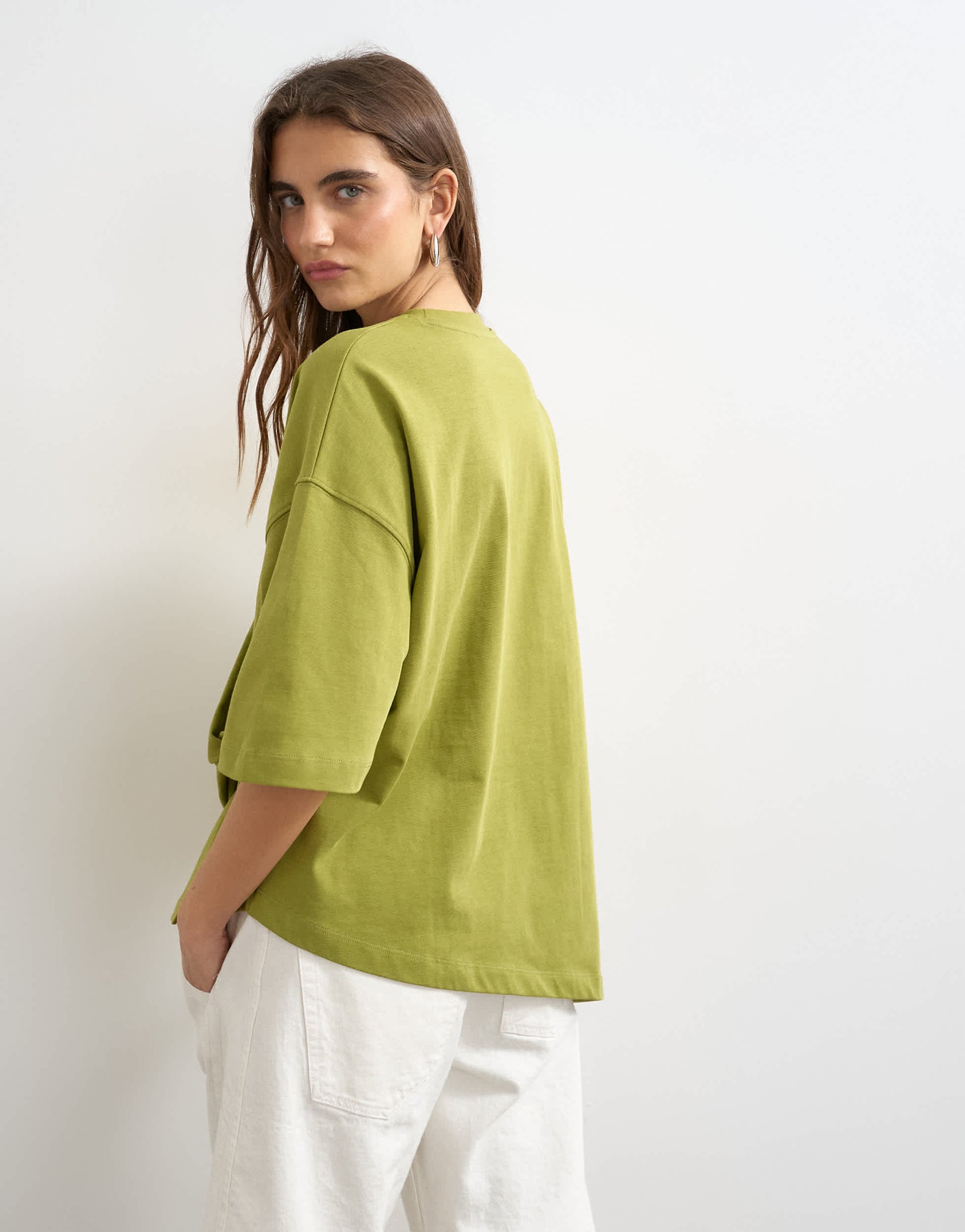 Topshop knot twist t-shirt in green