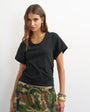 Topshop scoop neck sculpted t-shirt in black