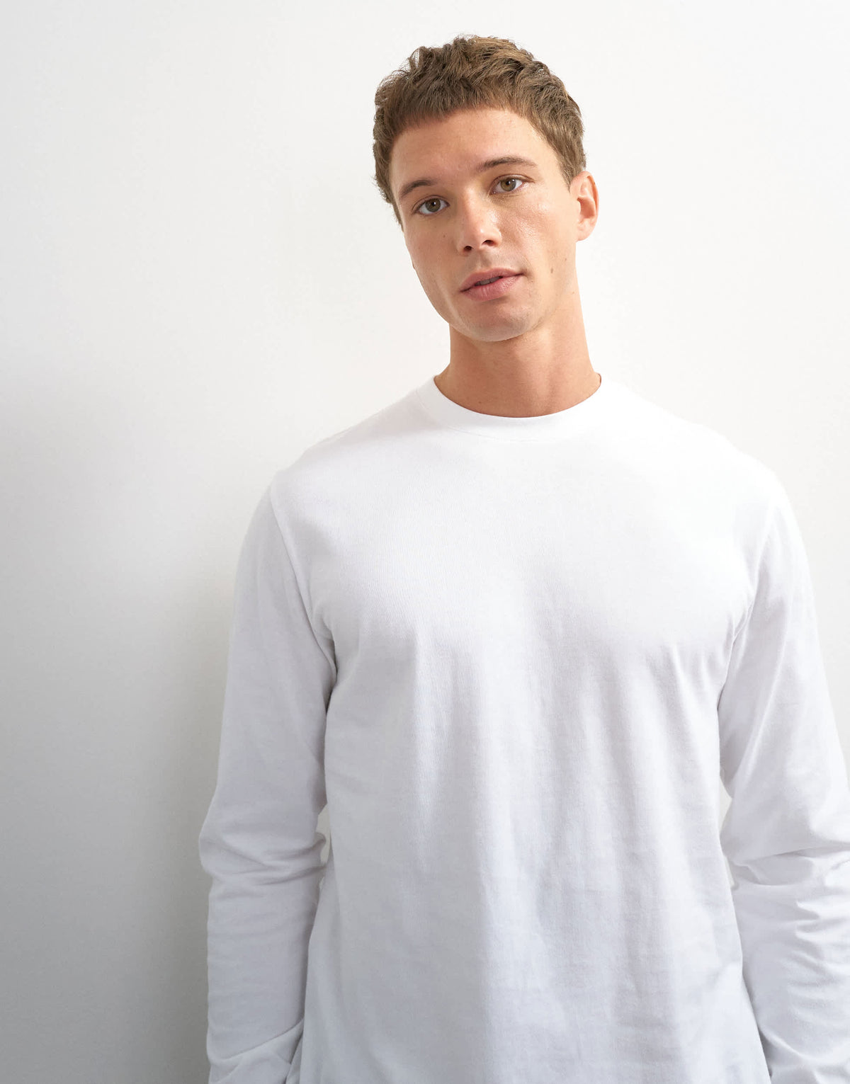 Topman classic fit long sleeve t-shirt in white