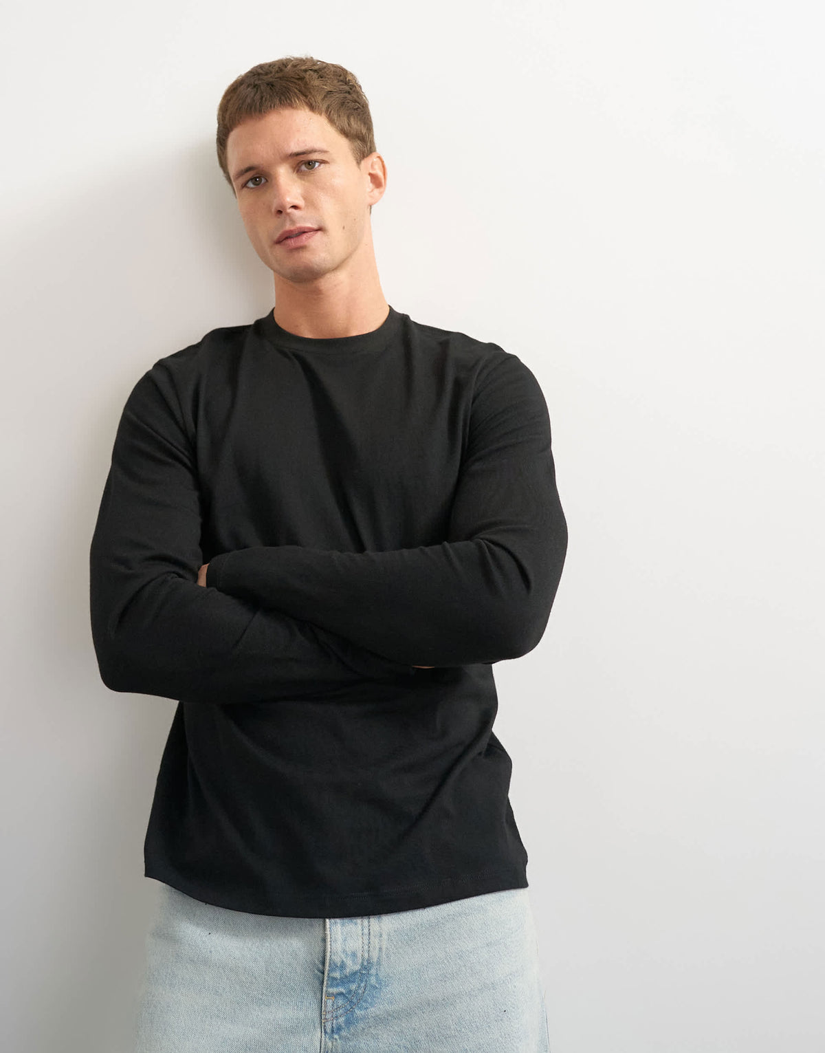 Topman classic fit long sleeve t-shirt in black