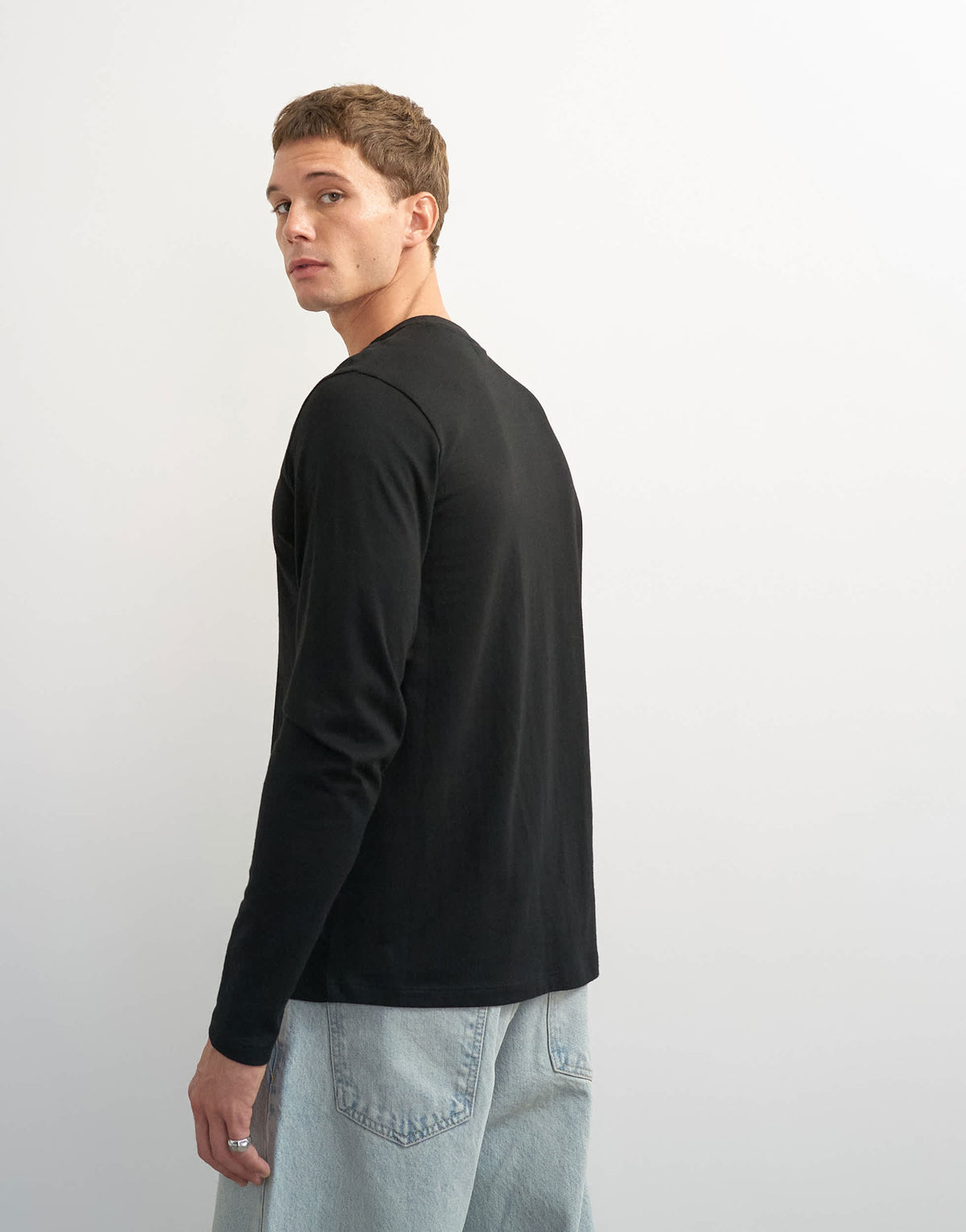 Topman classic fit long sleeve t-shirt in black
