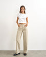 Topshop Cinch low rise relaxed jean in oat