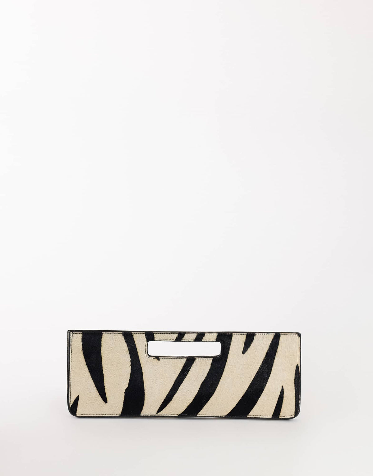 Topshop Giavanna hair on real leather medium rectangle grab bag in zebra