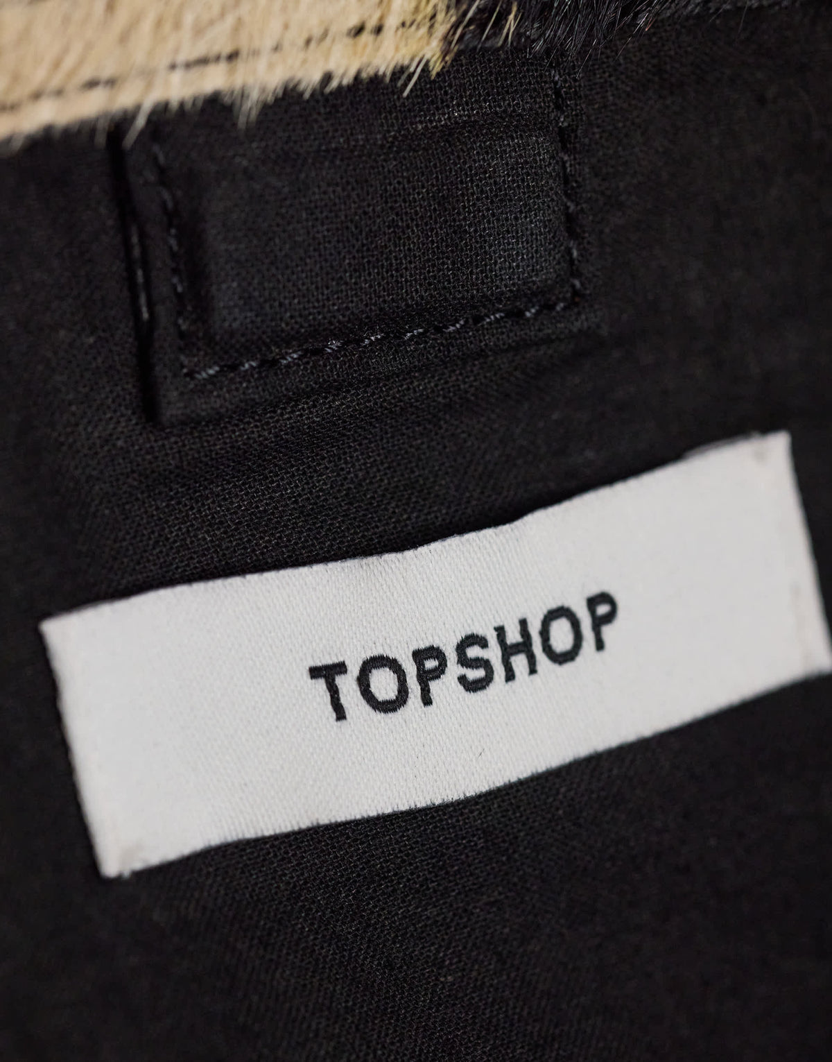 Topshop Giavanna hair on real leather medium rectangle grab bag in zebra