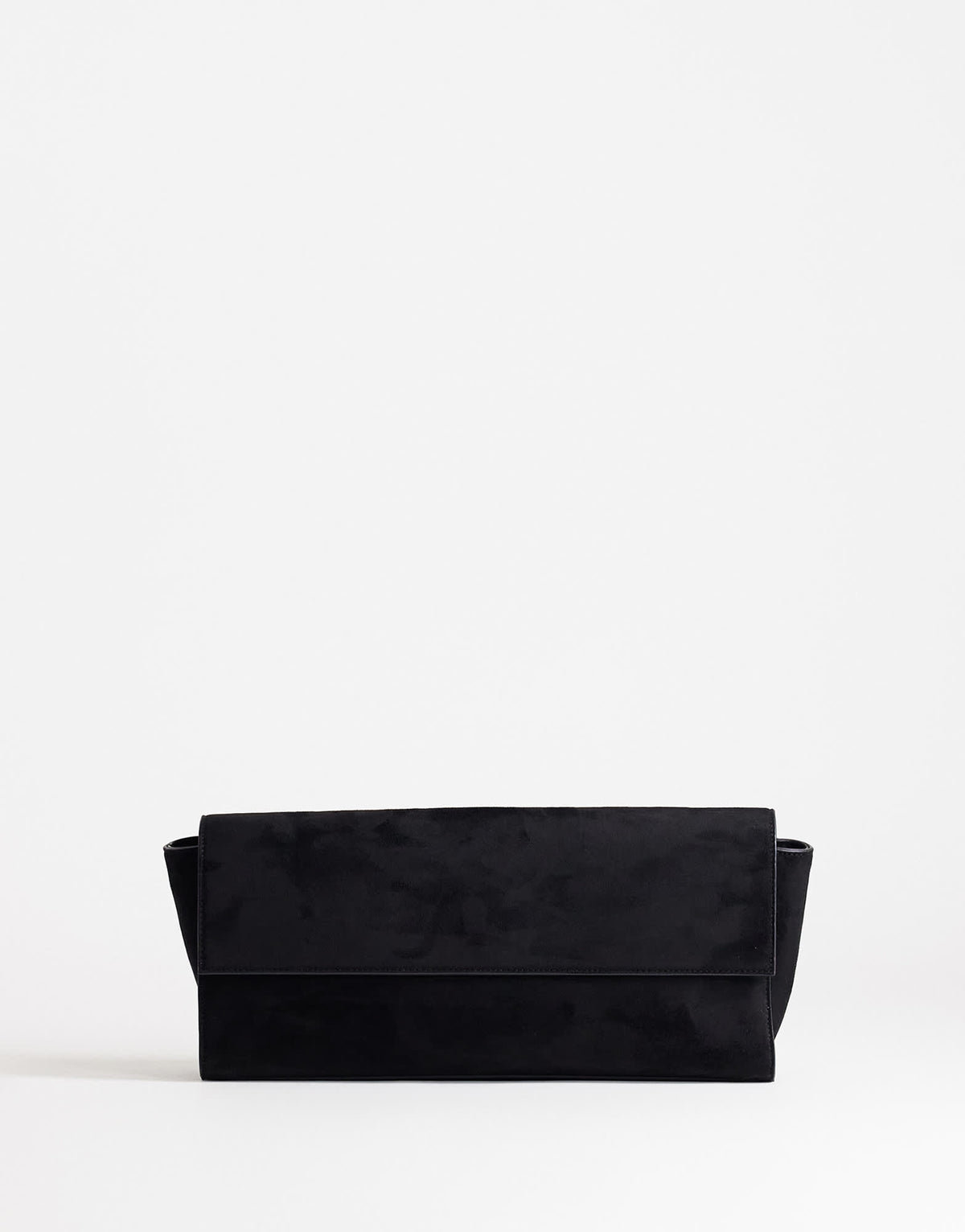 Topshop Clark medium suedette fold over clutch bag in black