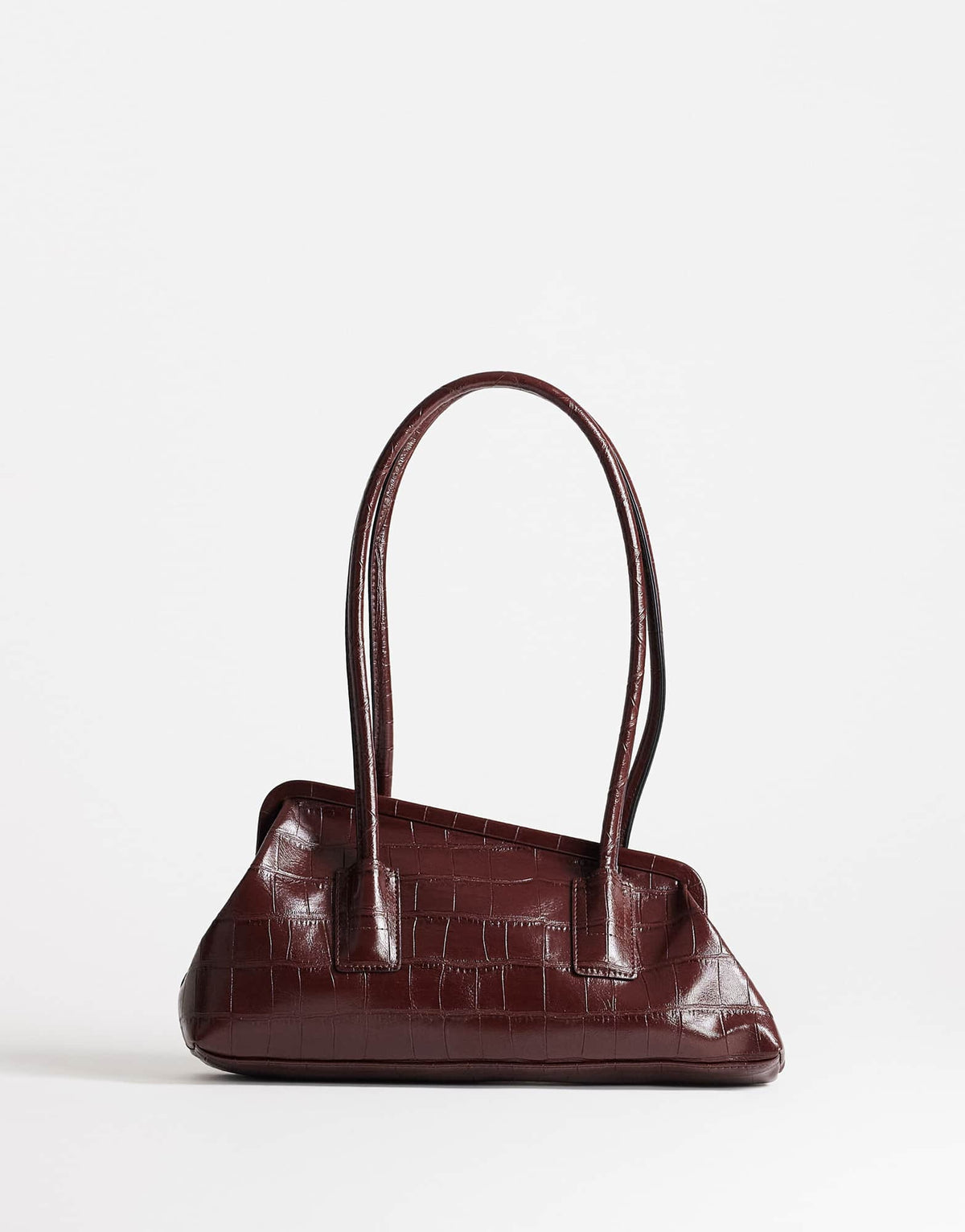 Topshop Sophie medium angular shoulder bag in chocolate