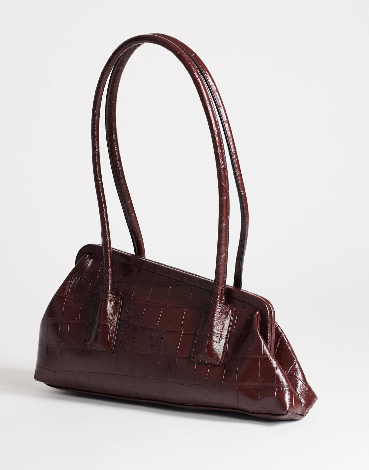 Topshop Sophie medium angular shoulder bag in chocolate