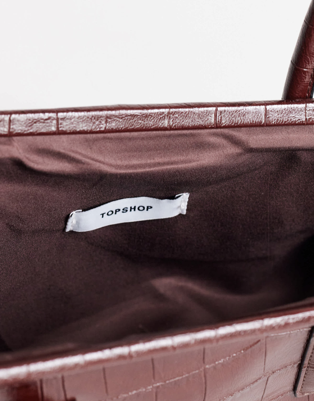 Topshop Sophie medium angular shoulder bag in chocolate