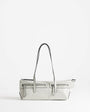 Topshop Snoopy small zip front pocket shoulder bag in light grey