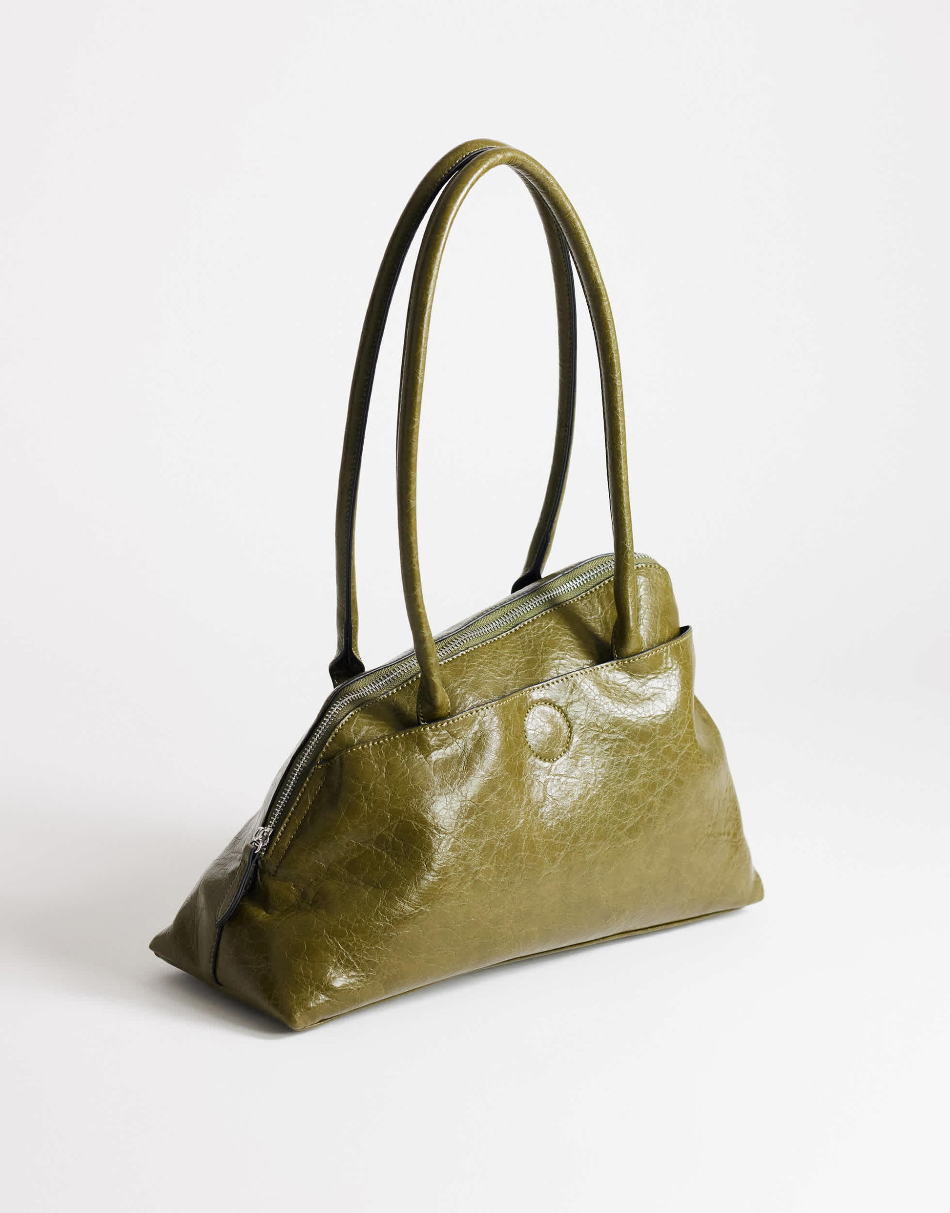 Topshop Skyler large angular shoulder bag in green