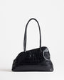 Topshop Skyler large angular shoulder bag in black croc