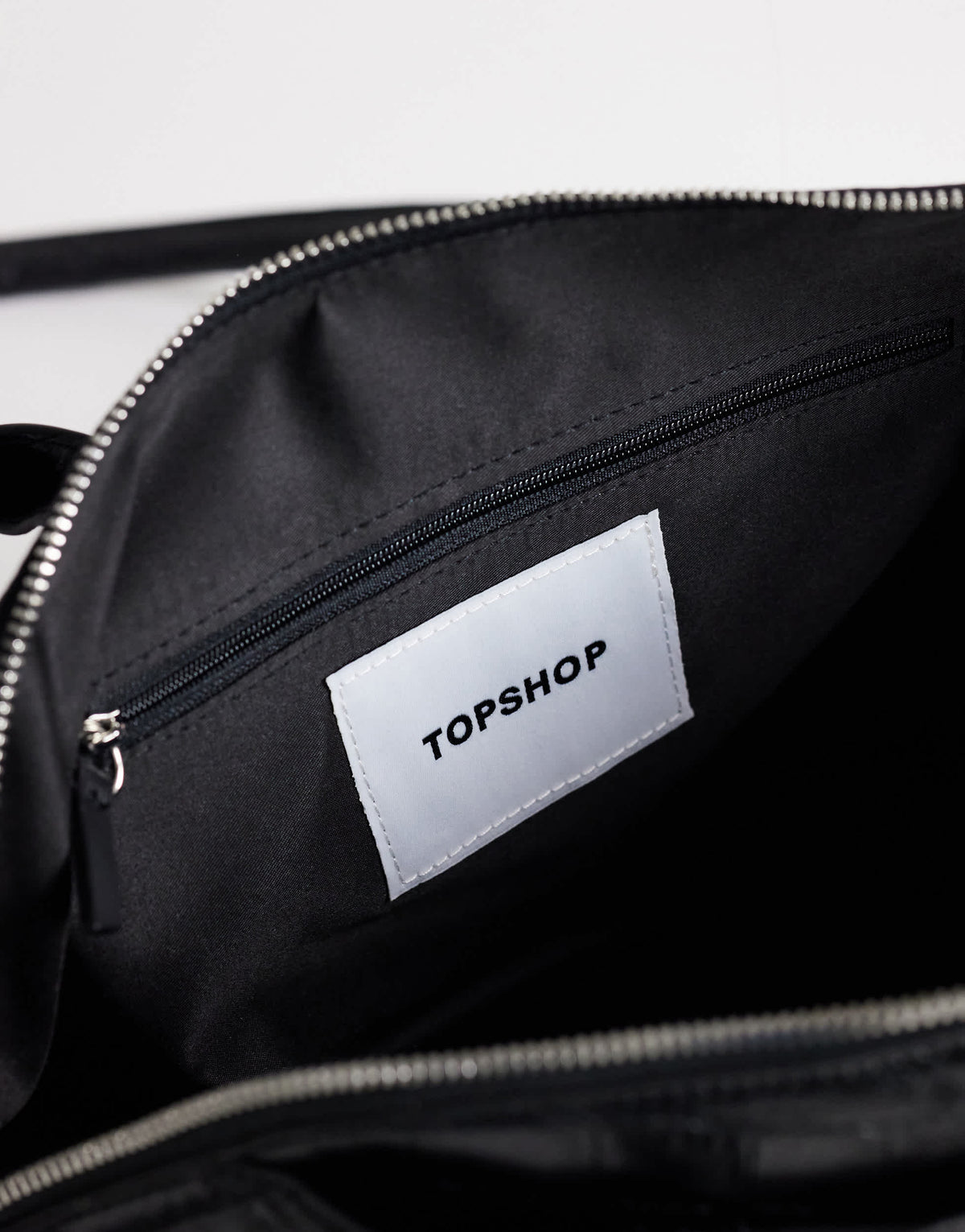 Topshop Skyler large angular shoulder bag in black croc