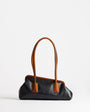 Topshop Sophie medium angular shoulder bag in black and tan
